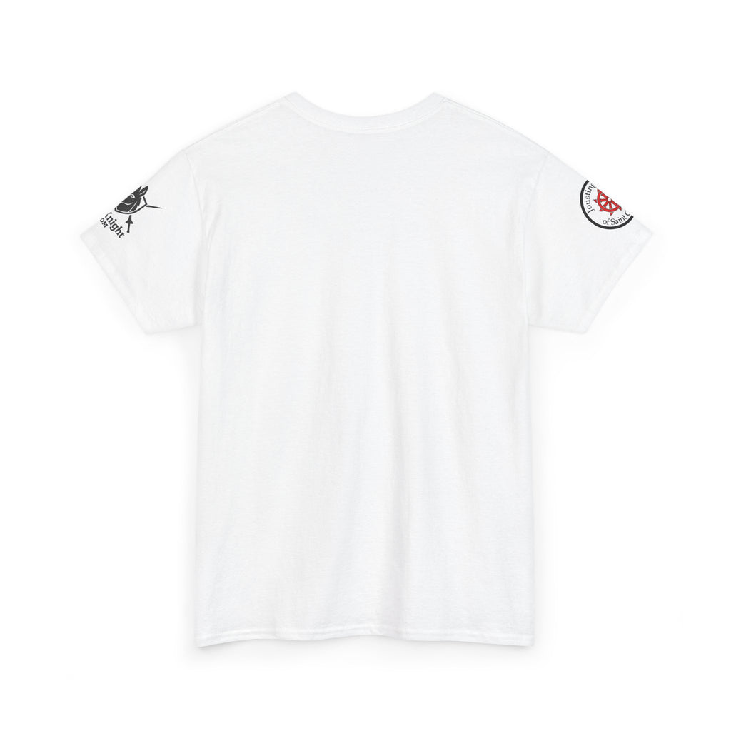 Saint Catherine Jousting Order  Tee — Vintage Stained Glass Saint/Jousting T‑Shirt
