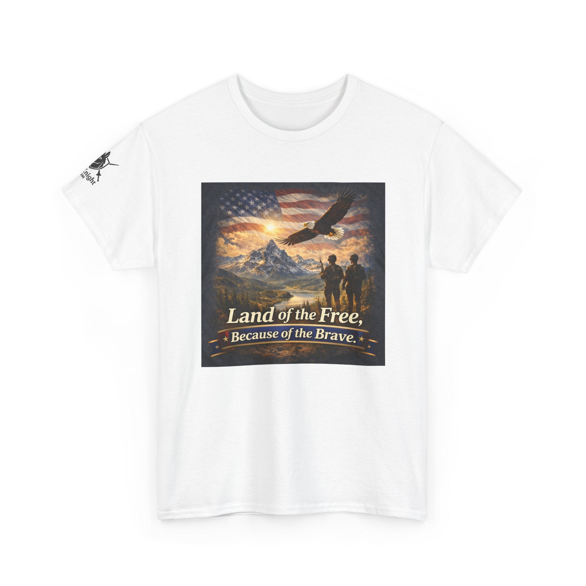 USA Flag Graphic Tee - "Land of the Free -Because of the Brave!"