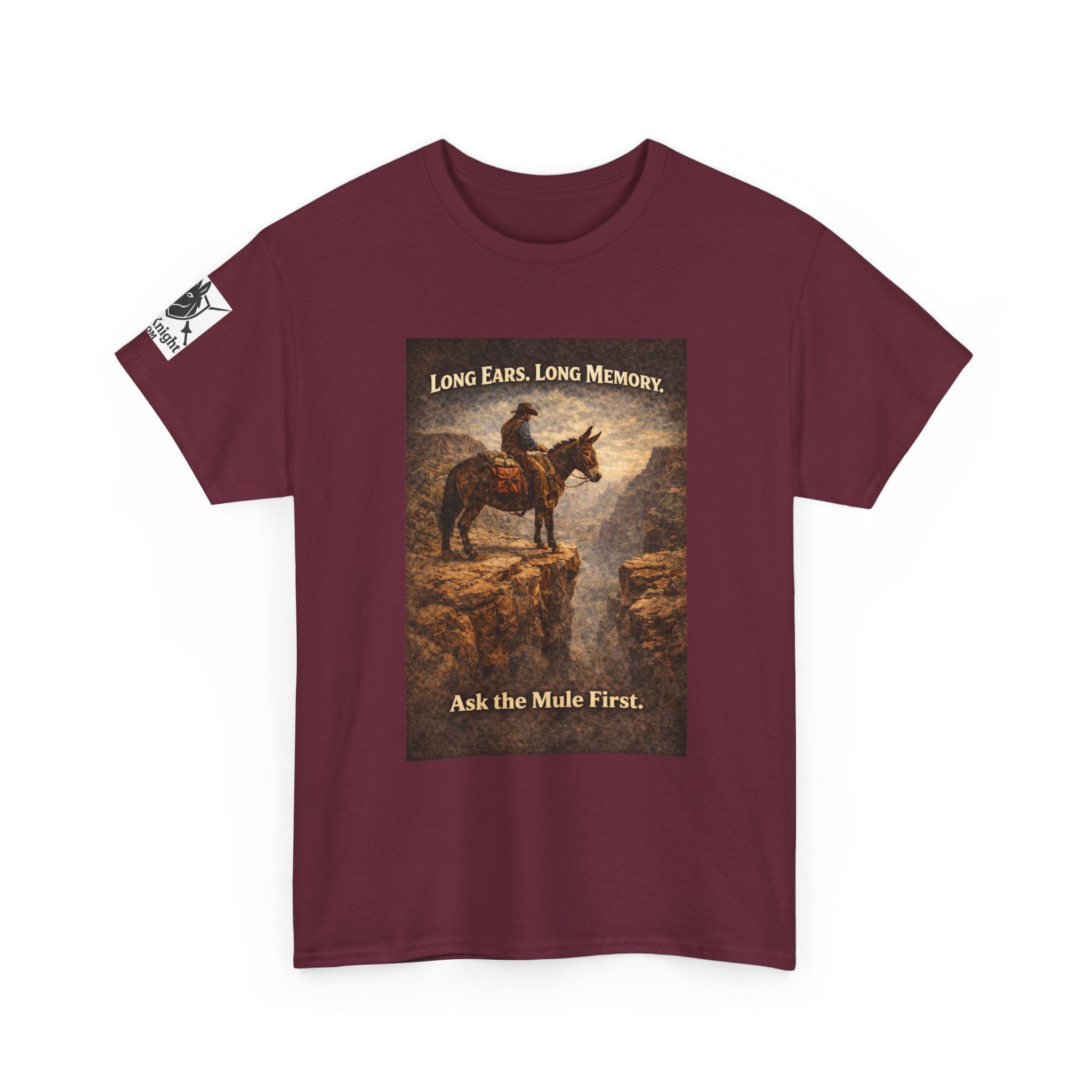 Long Ears, Long Memory Tee — "Ask the Mule First" Western Graphic T-Shirt