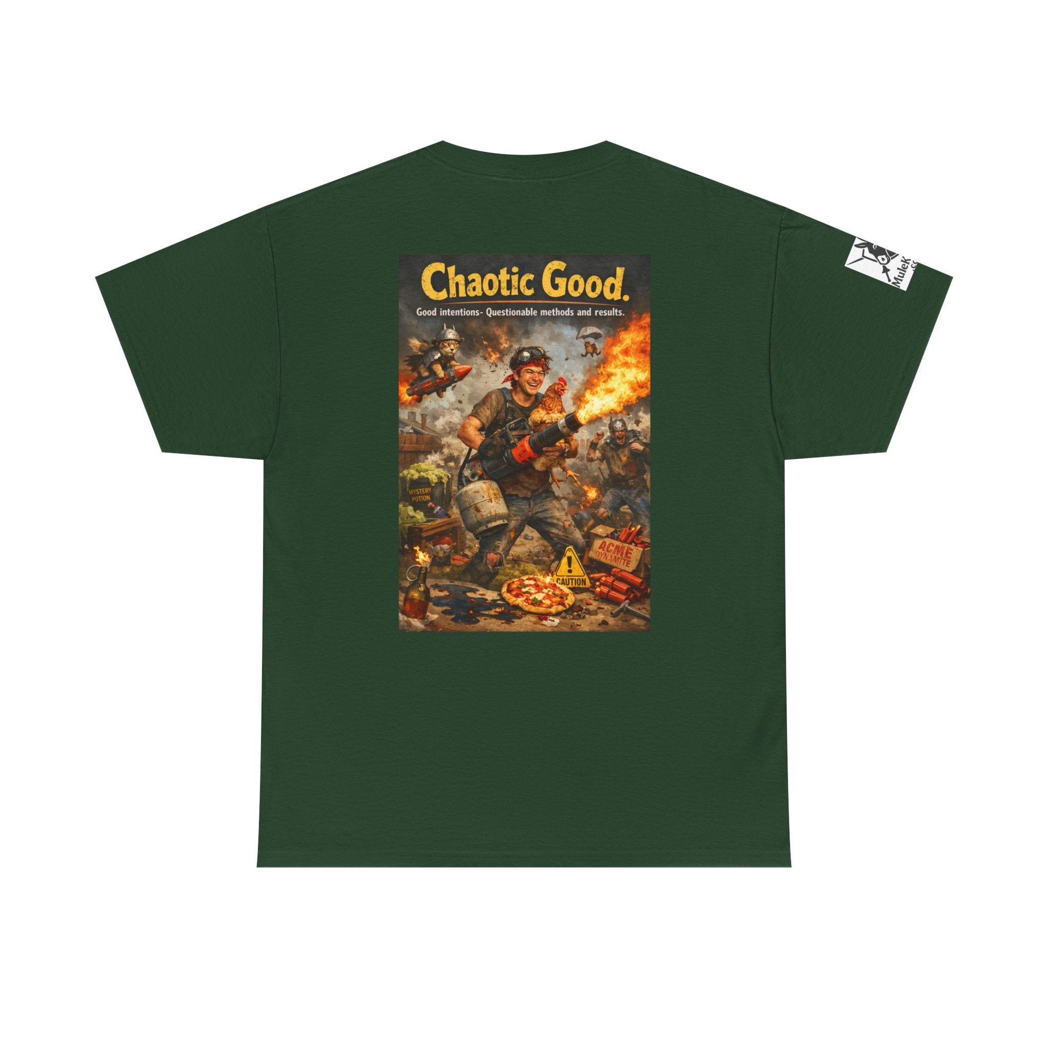 Gaming Tee— “Chaotic Good.  Good inentions, Questionable methods and results." Funny tee