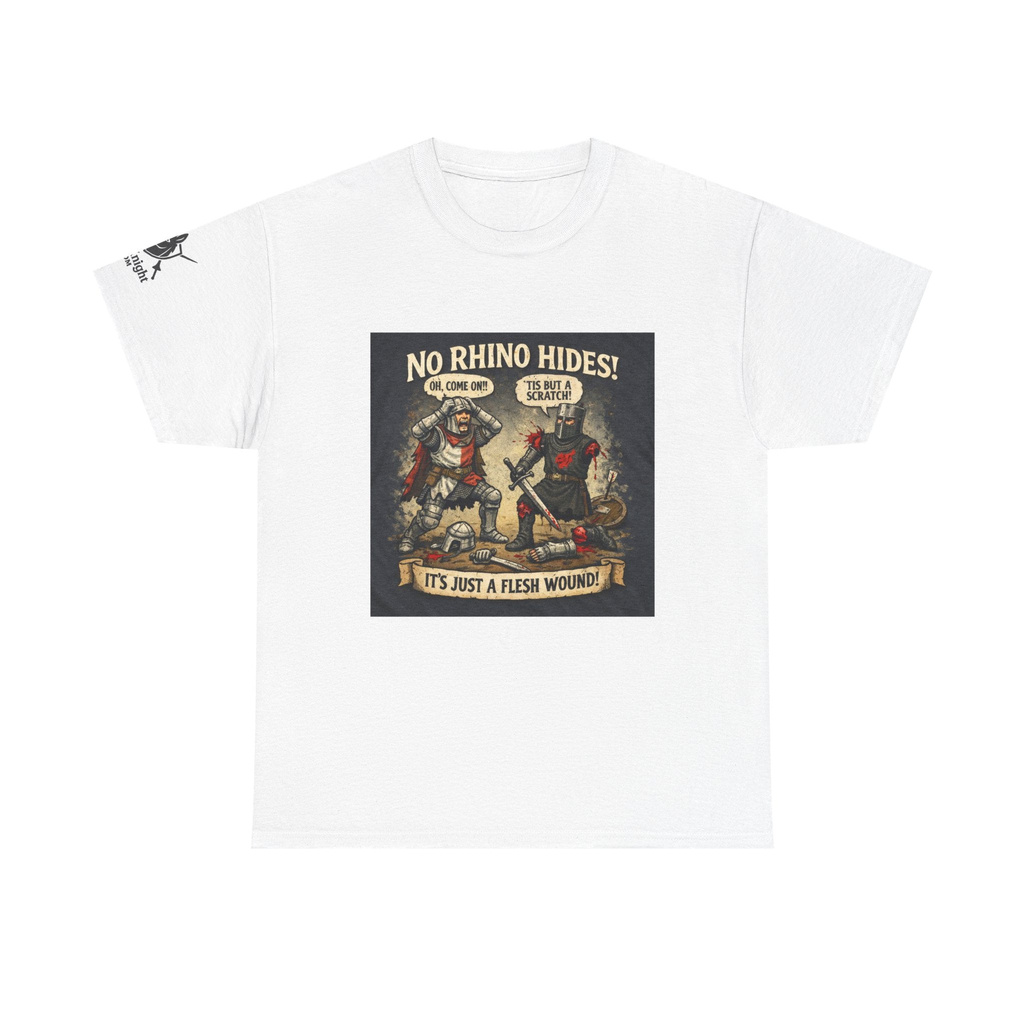 No Rhino Hides Tis but a scratch T-Shirt — Funny Knight Tee