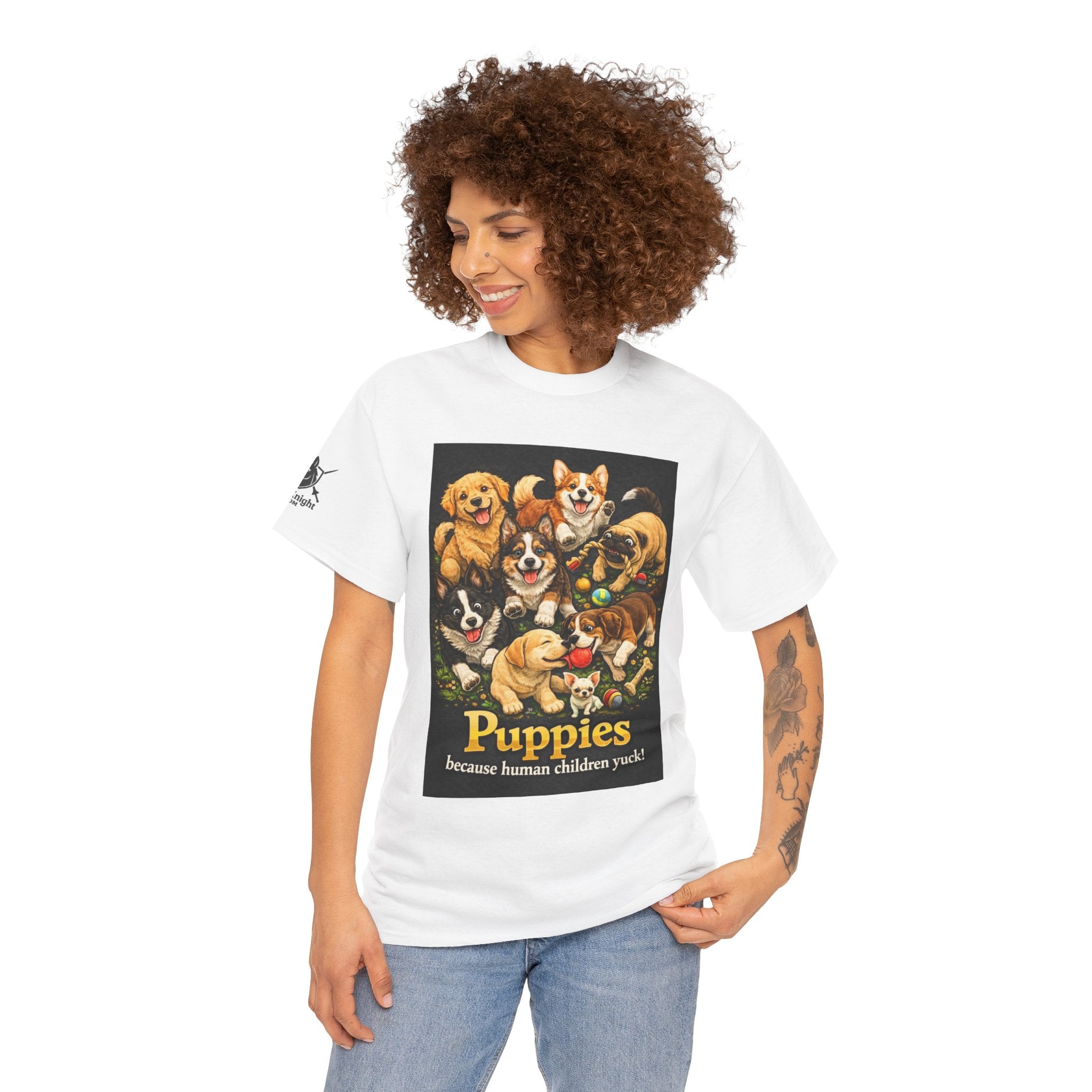 Puppies becouse Human Children Yuck!  Teeshirt.  Dog lover funny