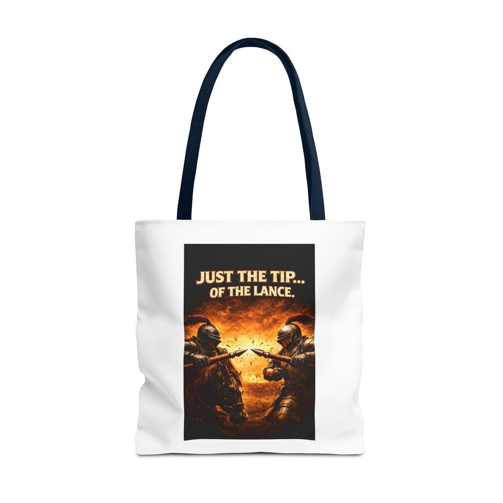 Tote Bag — "Just the Tip of the Lance" Medieval Knight Graphic Tote