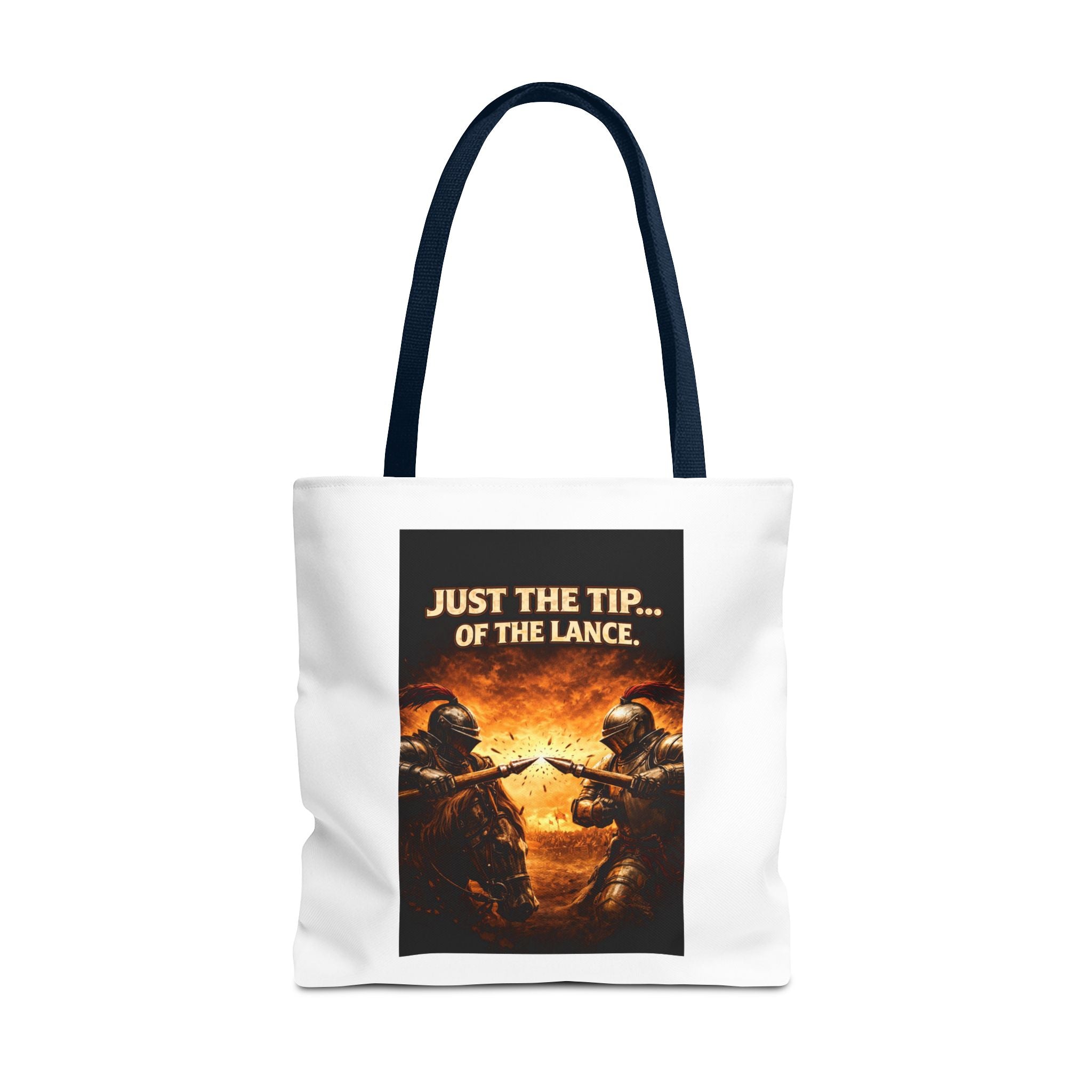 Tote Bag — "Just the Tip of the Lance" Medieval Knight Graphic Tote