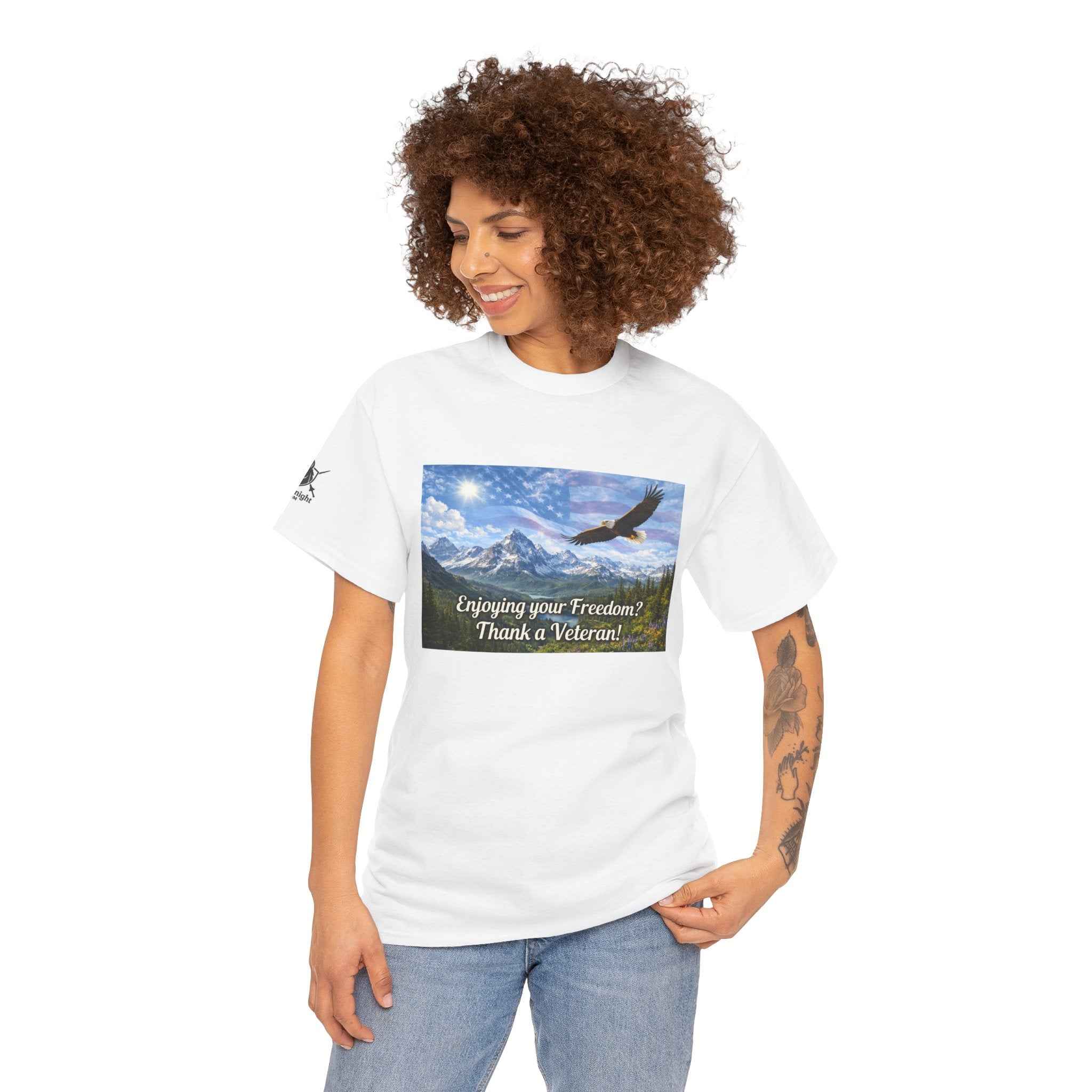 USA Graphic Tee - "Enjoying your freedom?  Thank a Vet!"