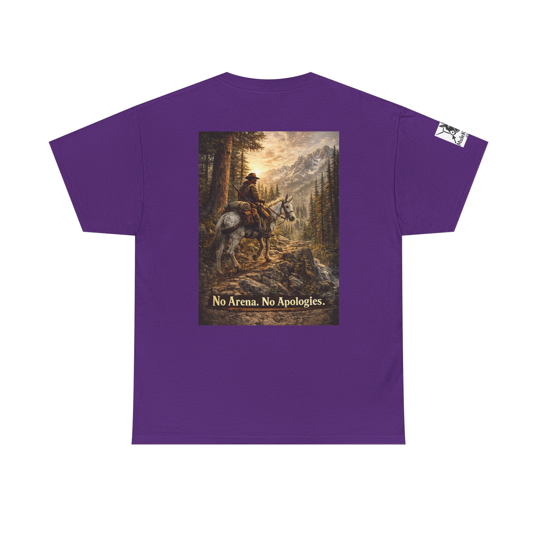T-Shirt — 'No Arena. No Apologies.' Western Cowboy Scenic Graphic Tee