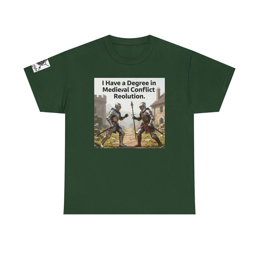 Medieval Conflict Resolution T-Shirt — Funny Knight Diploma Tee