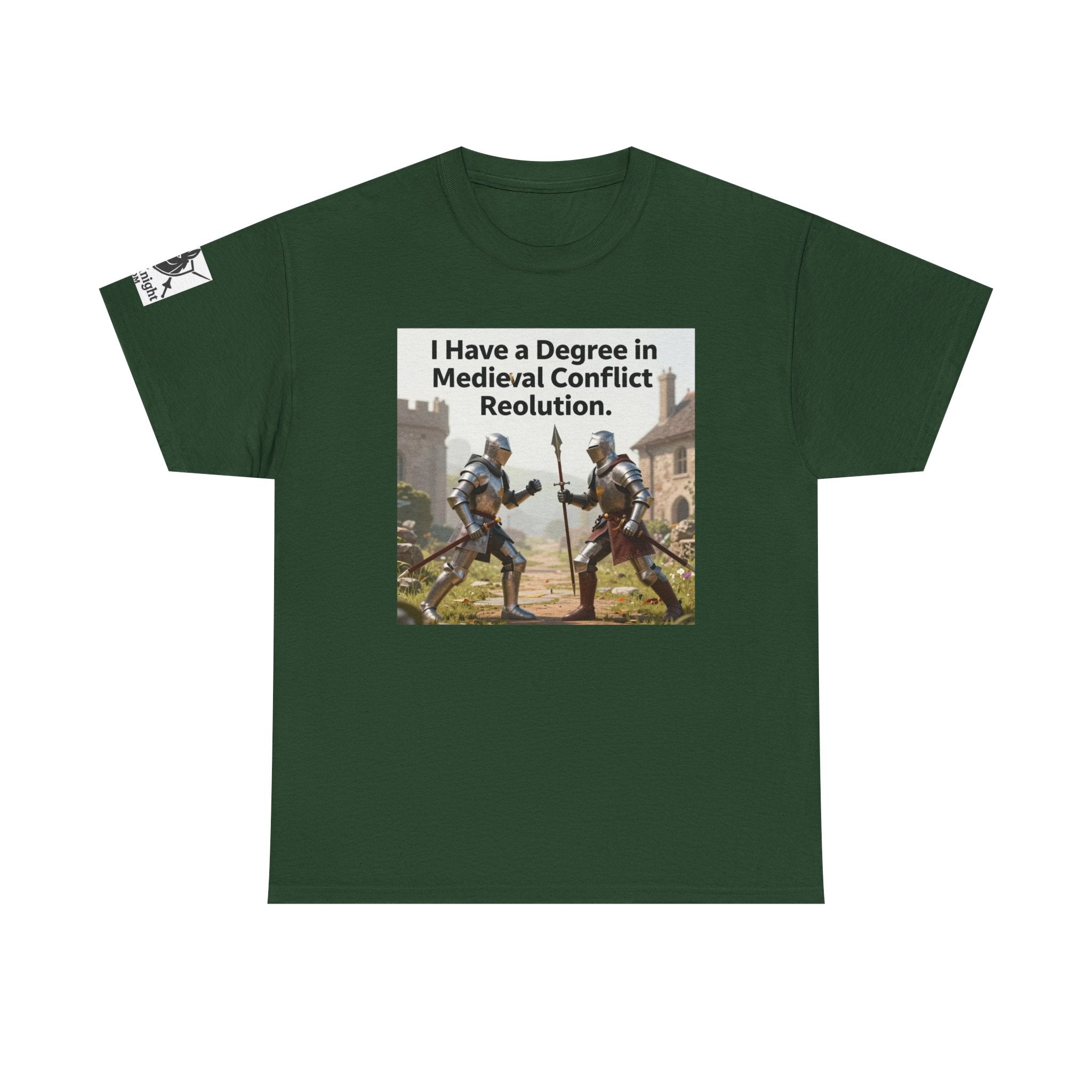 Medieval Conflict Resolution T-Shirt — Funny Knight Diploma Tee