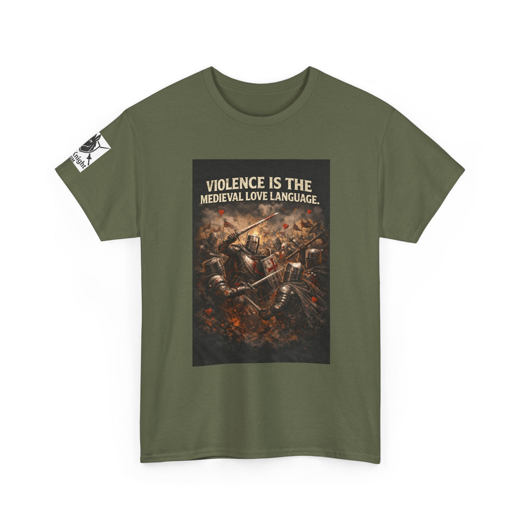 Medieval Battle T‑Shirt — "Violence Is the Medieval Love Language" Graphic Tee