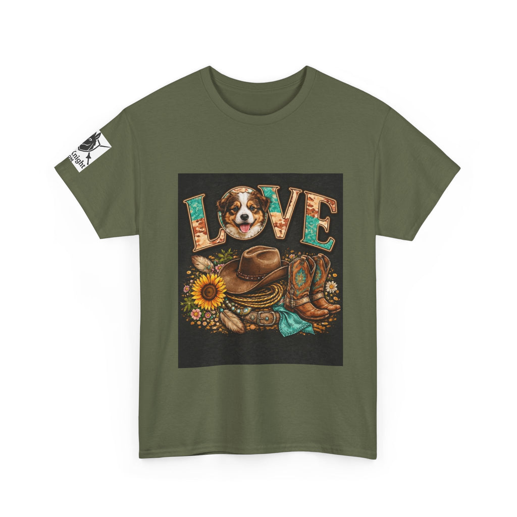 Western rider Love Puppies— Cowgirl western Graphic Tee