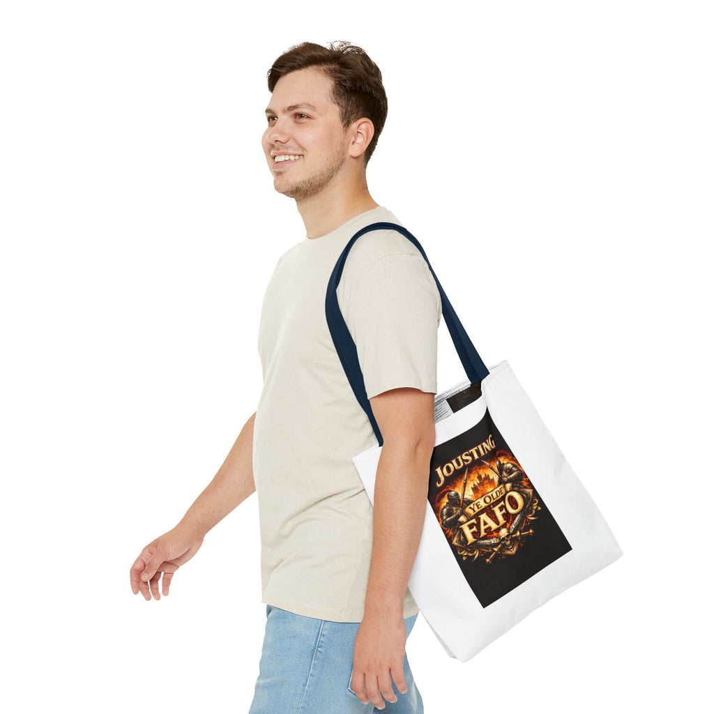Tote Bag — "Jousting Ye Olde Fafo" Medieval Knight Graphic Tote