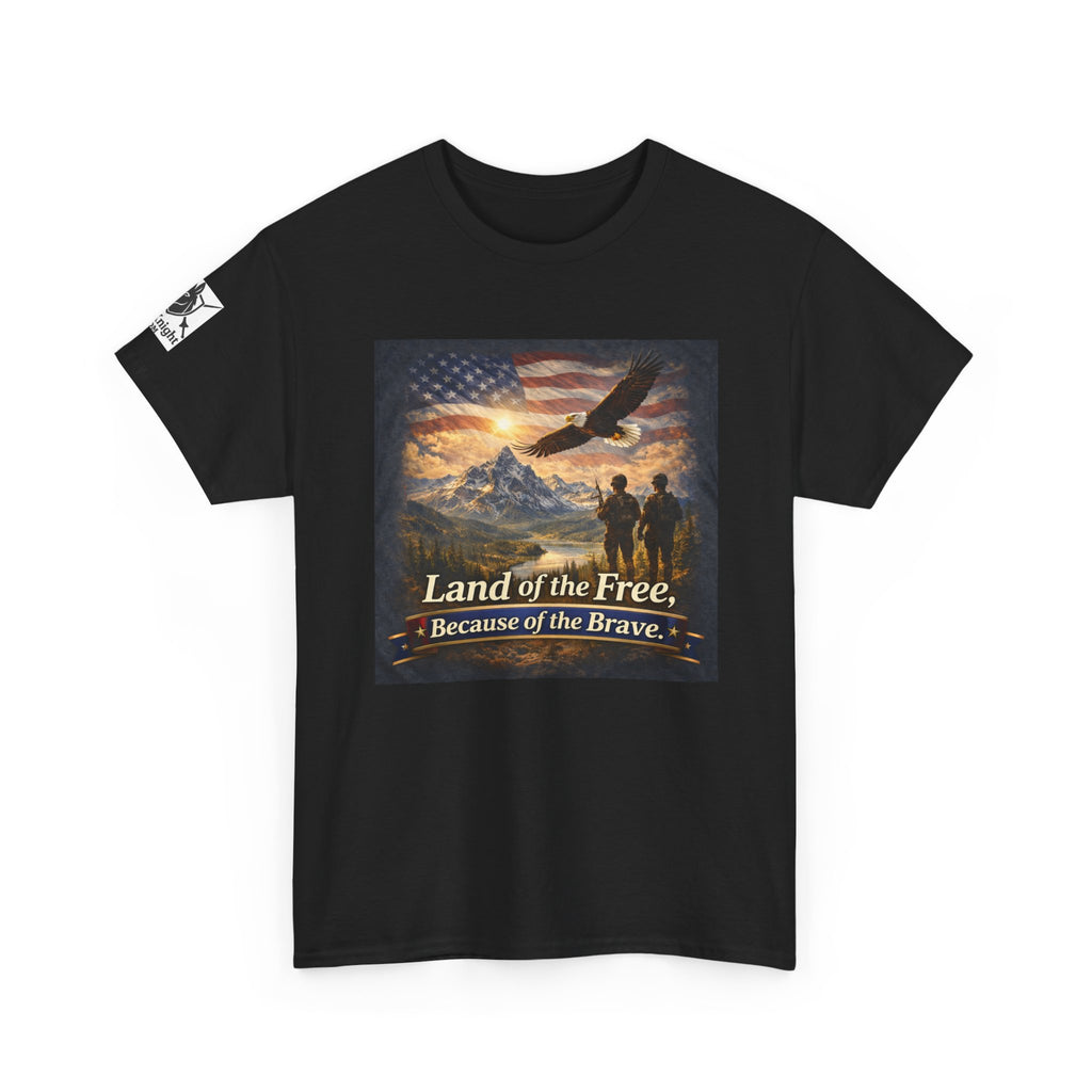 USA Flag Graphic Tee - "Land of the Free -Because of the Brave!"