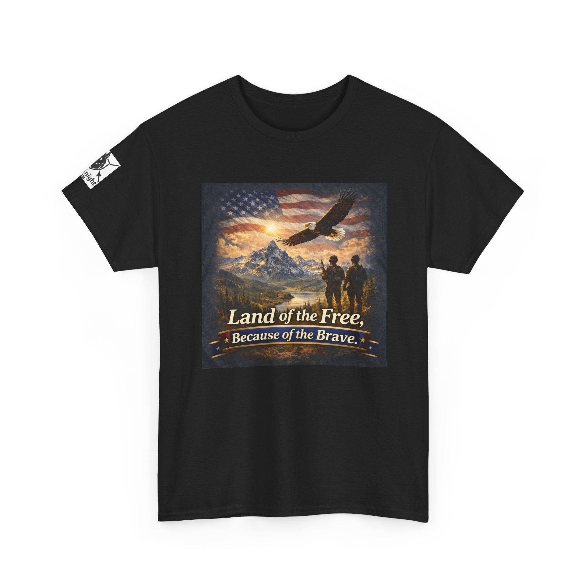 USA Flag Graphic Tee - "Land of the Free -Because of the Brave!"