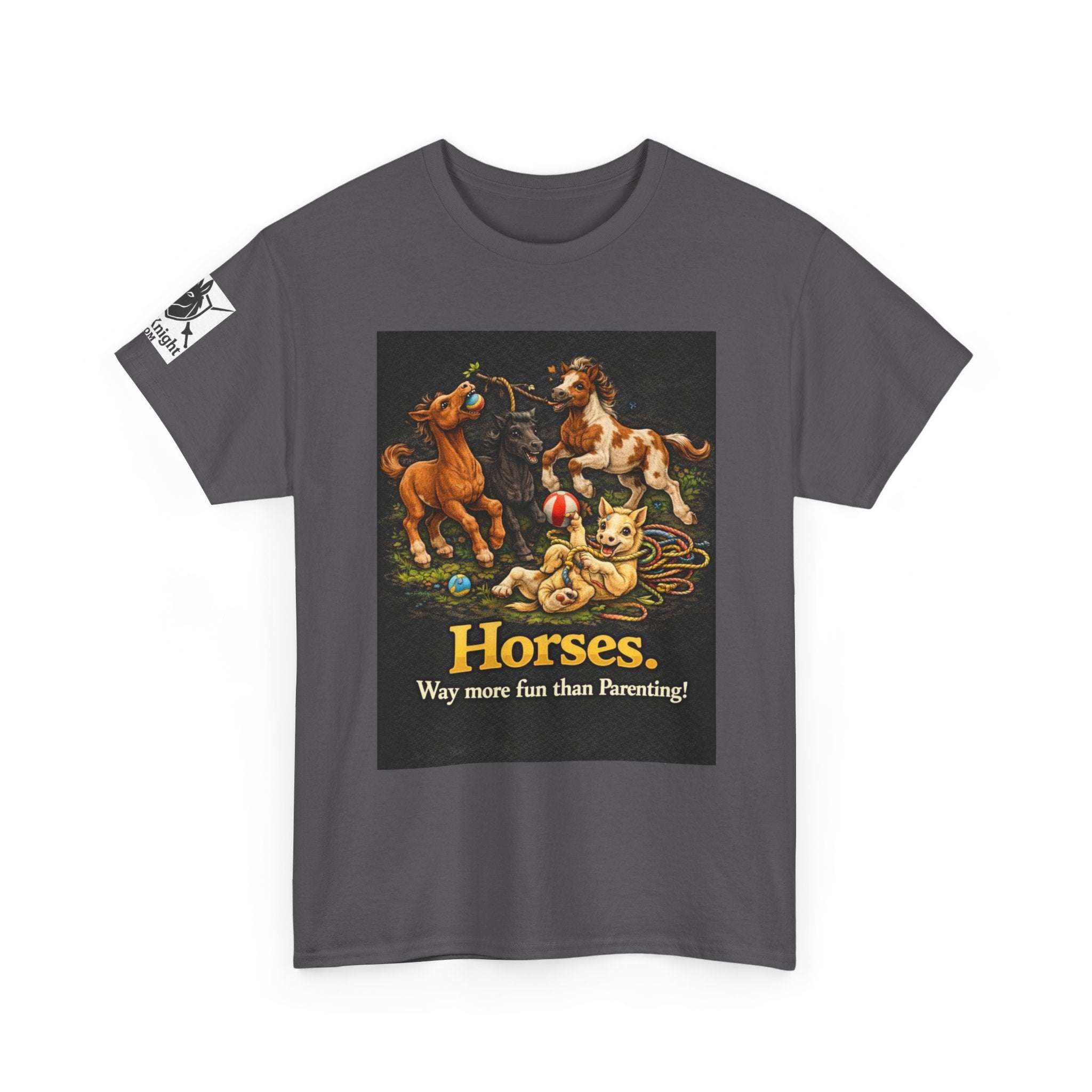 Horse lover shirt.  Horses.  Way more fun than Parenting! Teeshirt funny