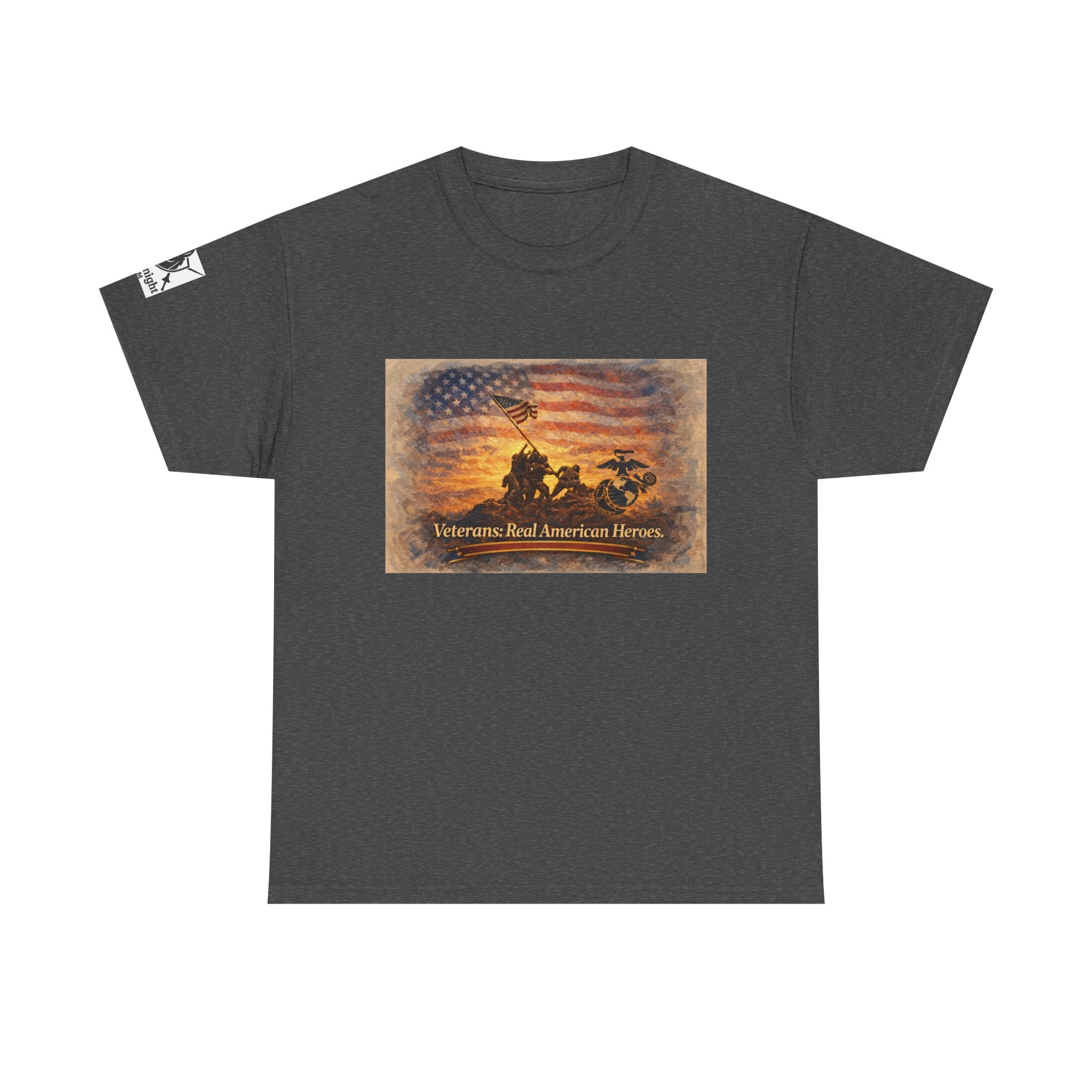 USA Flag Graphic Tee - "Veterans - Real American Heroes!"