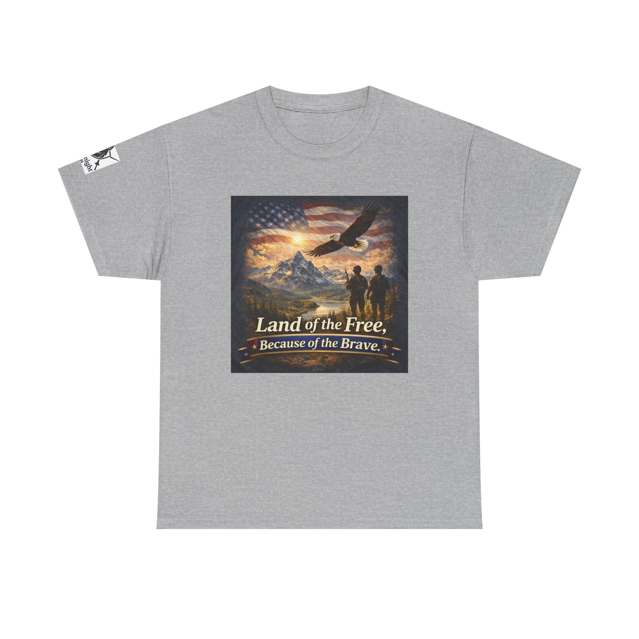 USA Flag Graphic Tee - "Land of the Free -Because of the Brave!"