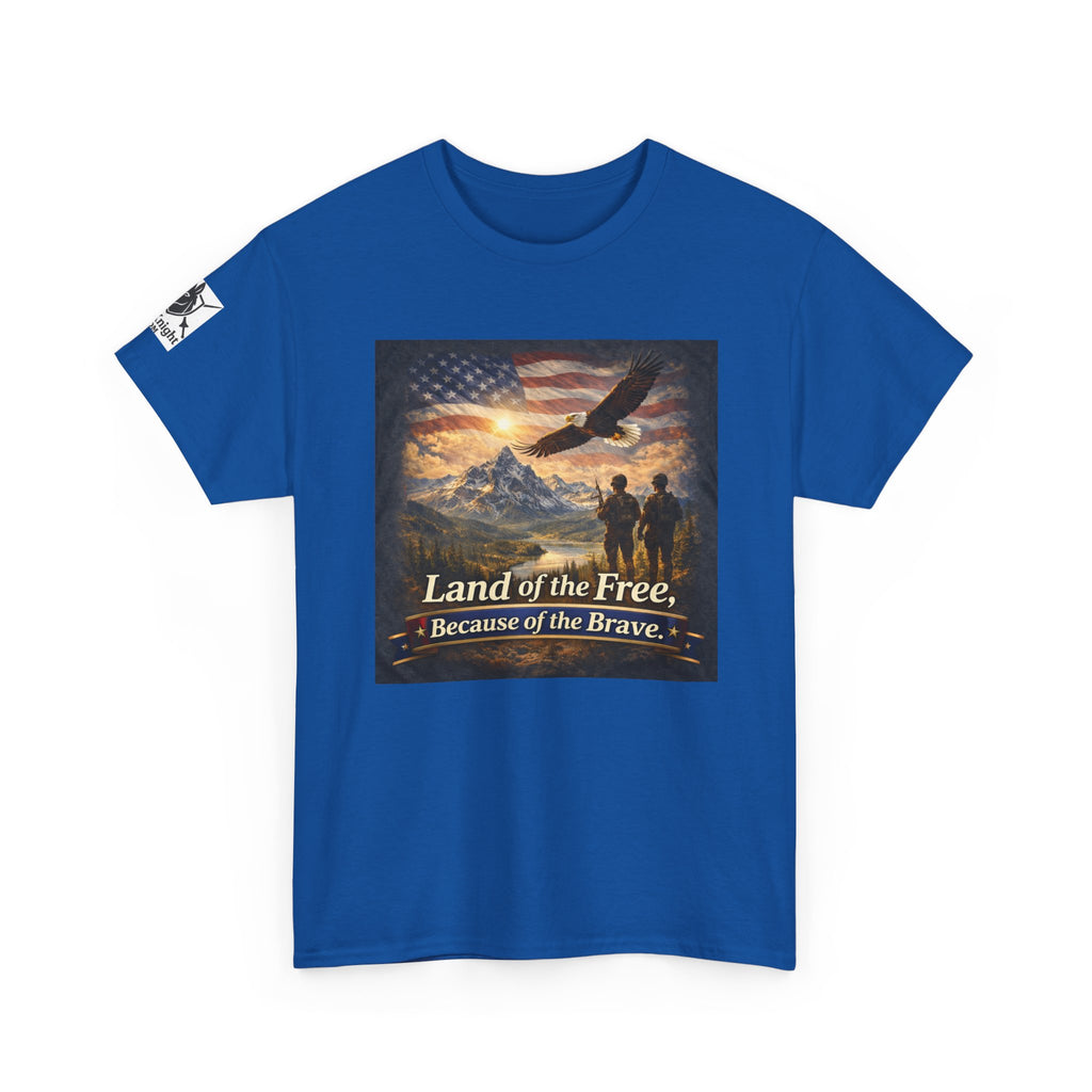 USA Flag Graphic Tee - "Land of the Free -Because of the Brave!"