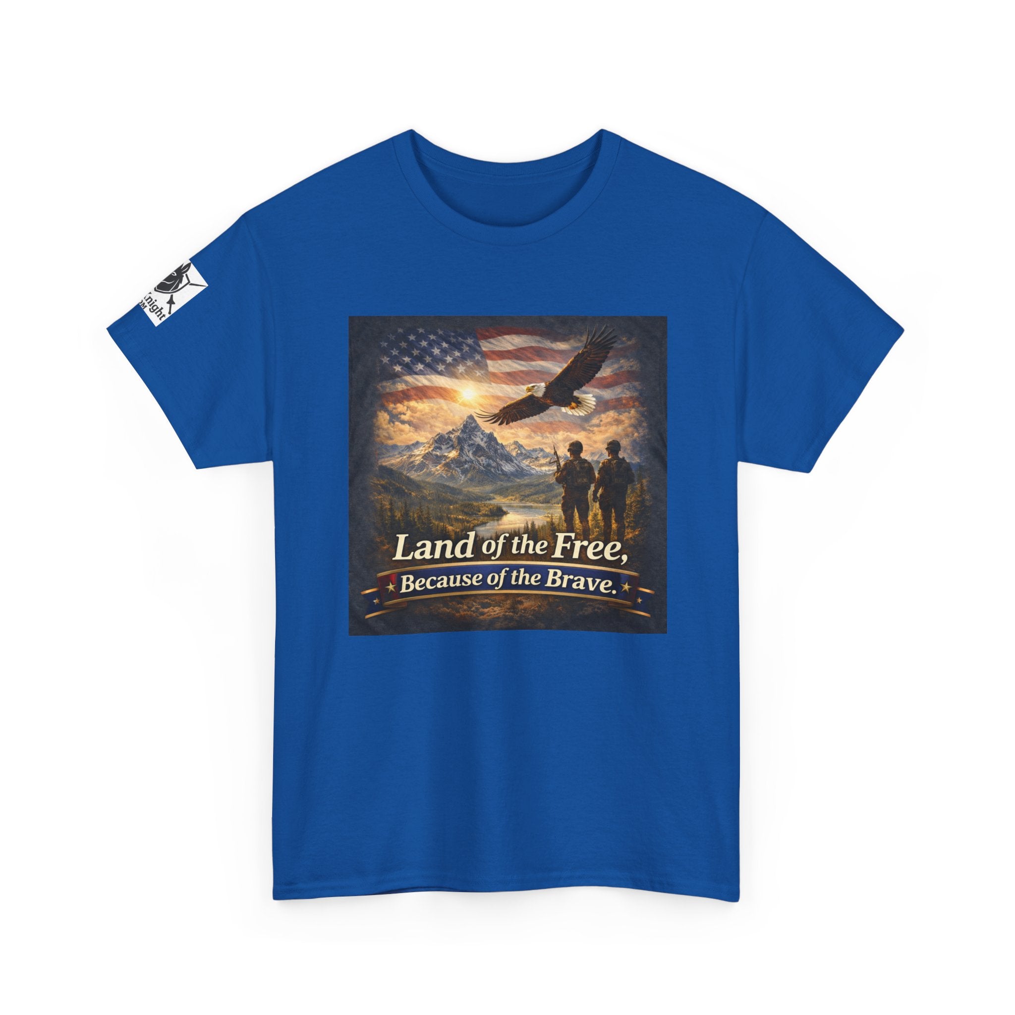 USA Flag Graphic Tee - "Land of the Free -Because of the Brave!"