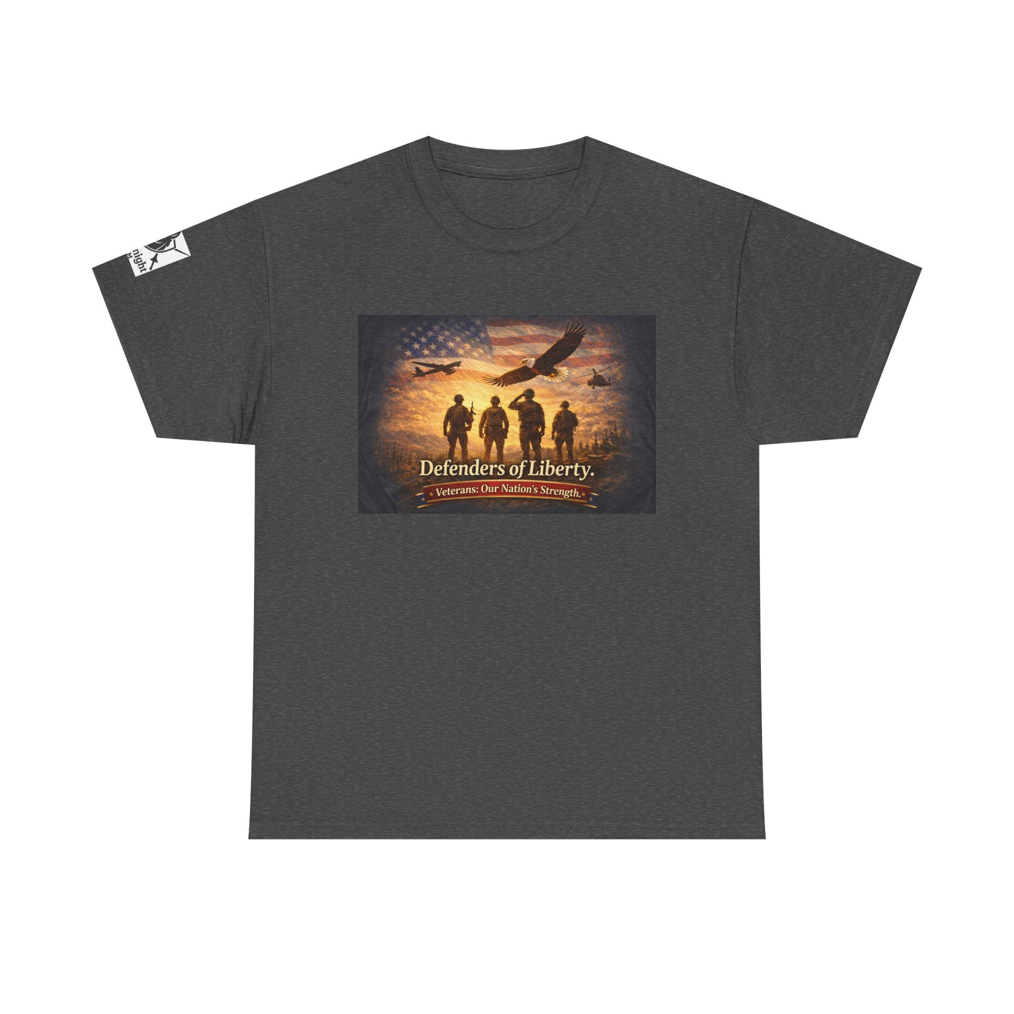 USA Flag Graphic Tee - "Defenders of Liberty -Veterans our nations strength!"
