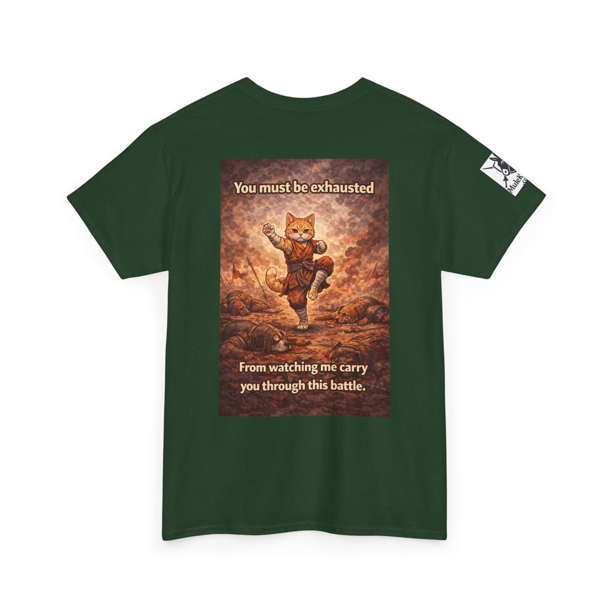 Gaming Tee— Kitty Monk "You must be exhausted from watching me carry you through this battle!" Funny tee