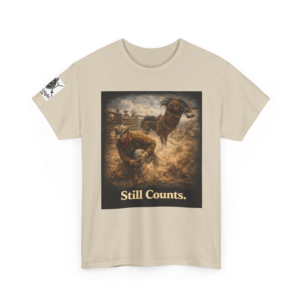 Rodeo Still Counts T-Shirt — Cowboy Landscape Graphic Tee