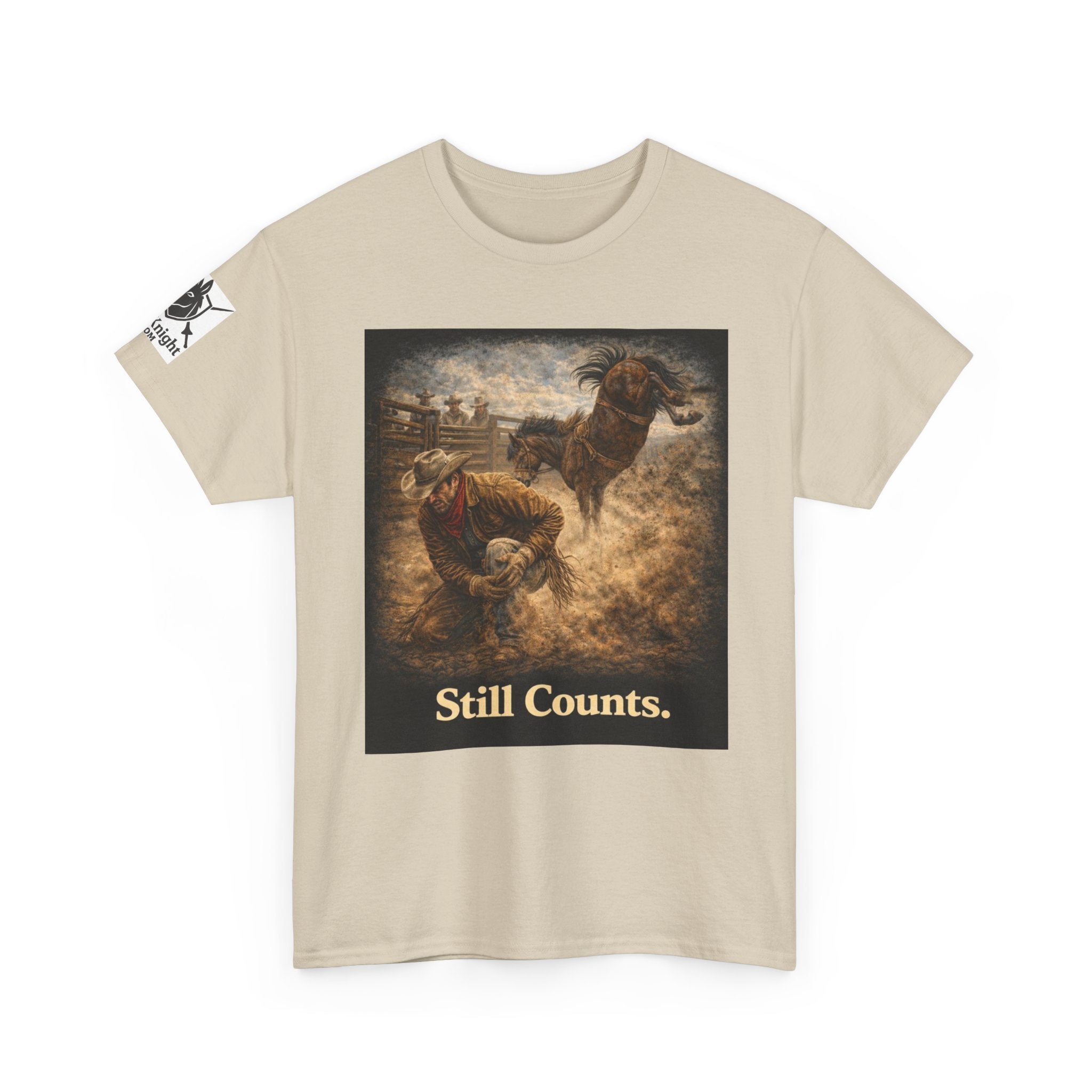Rodeo Still Counts T-Shirt — Cowboy Landscape Graphic Tee