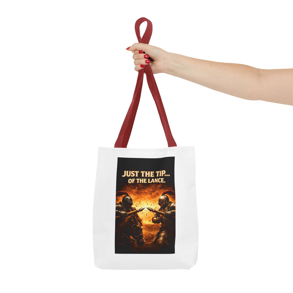 Tote Bag — "Just the Tip of the Lance" Medieval Knight Graphic Tote
