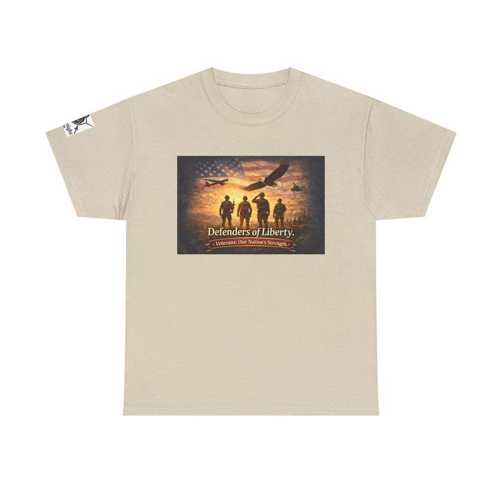 USA Flag Graphic Tee - "Defenders of Liberty -Veterans our nations strength!"