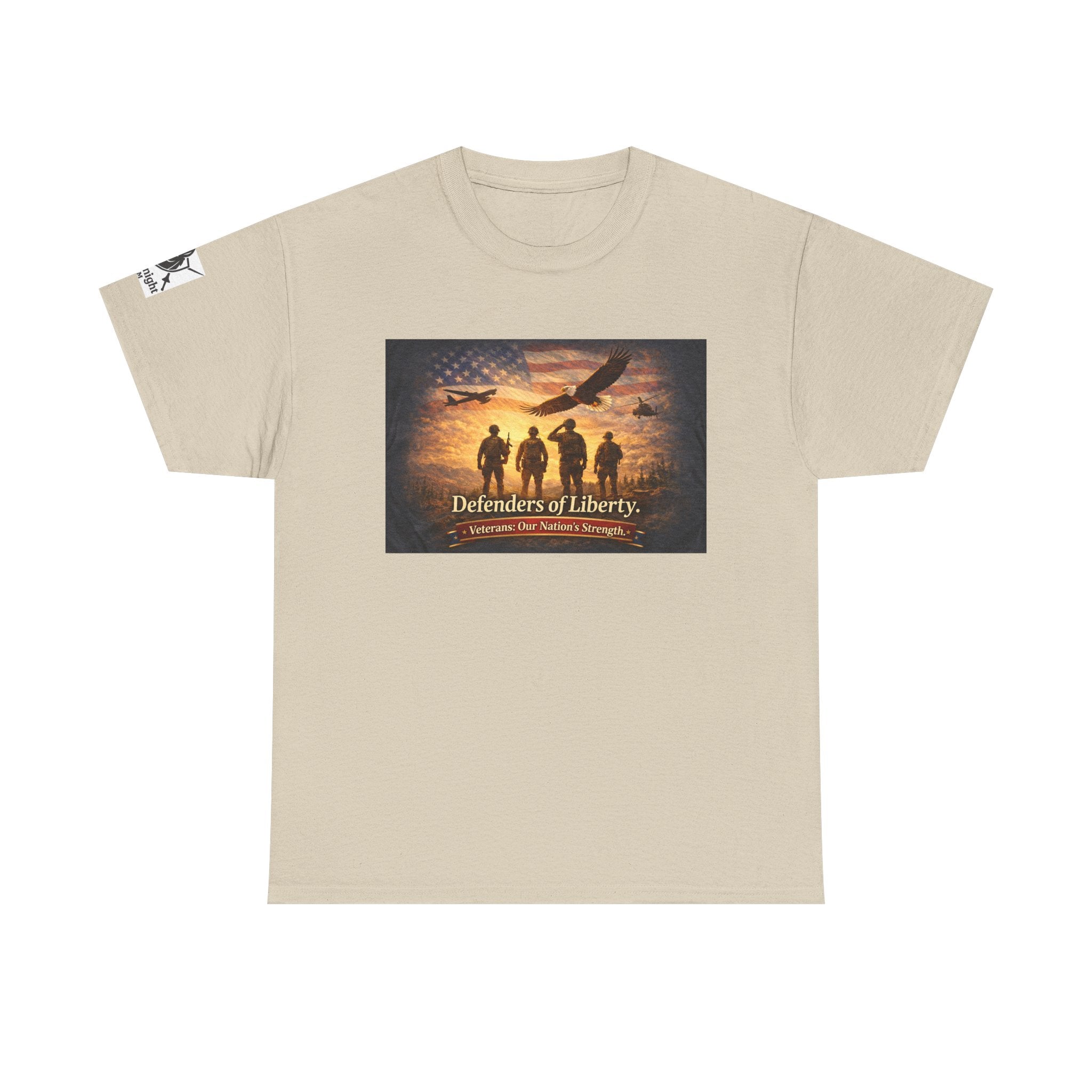 USA Flag Graphic Tee - "Defenders of Liberty -Veterans our nations strength!"