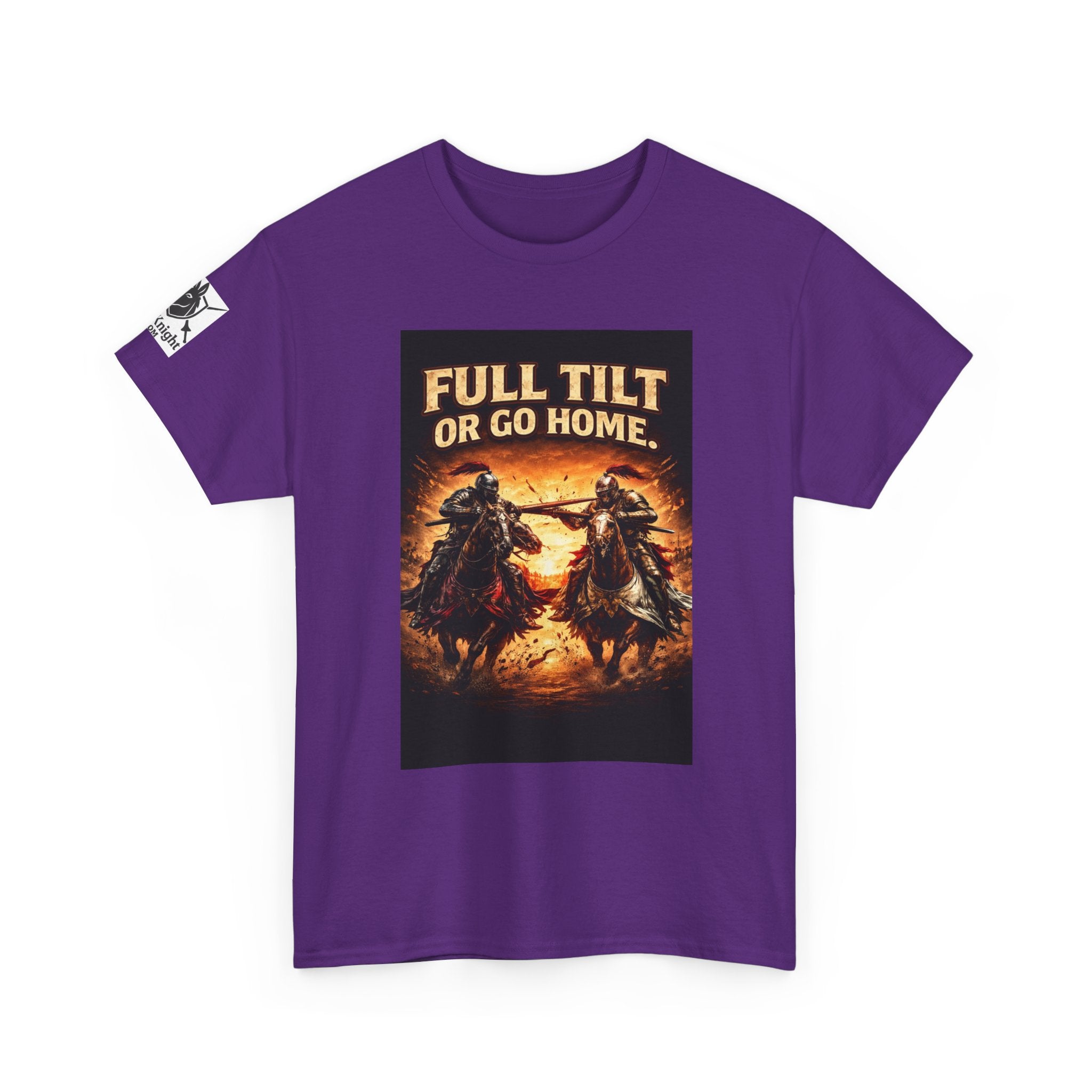 Full Tilt or Go Home T-Shirt — Medieval Jousting Knights Graphic Tee