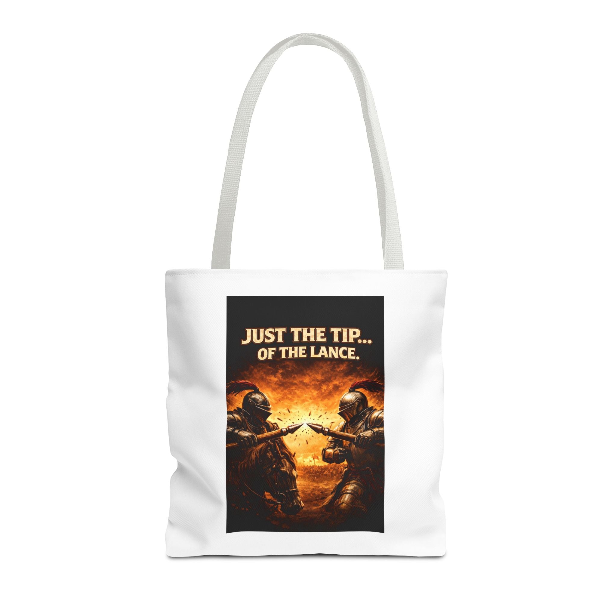 Tote Bag — "Just the Tip of the Lance" Medieval Knight Graphic Tote
