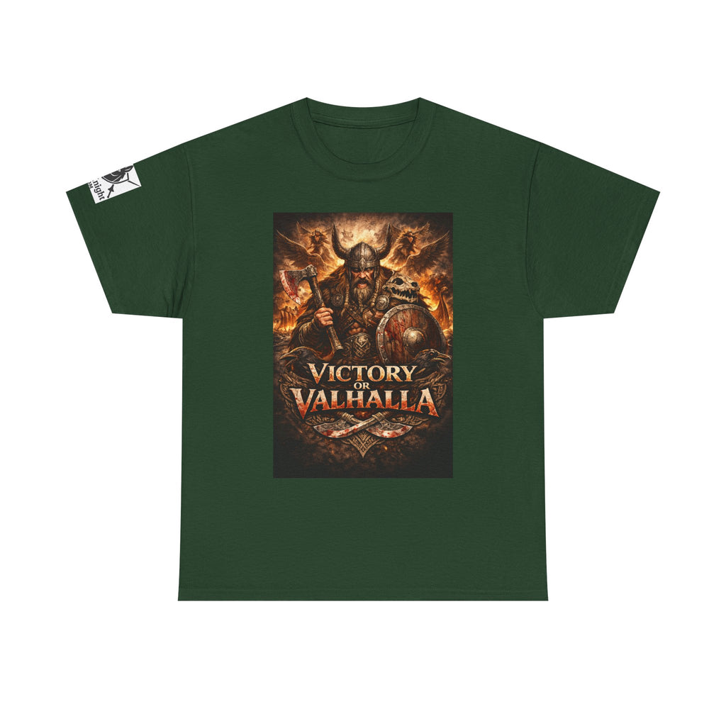 Viking shirt with Odin  -Victory or Valhalla!   Viking tee