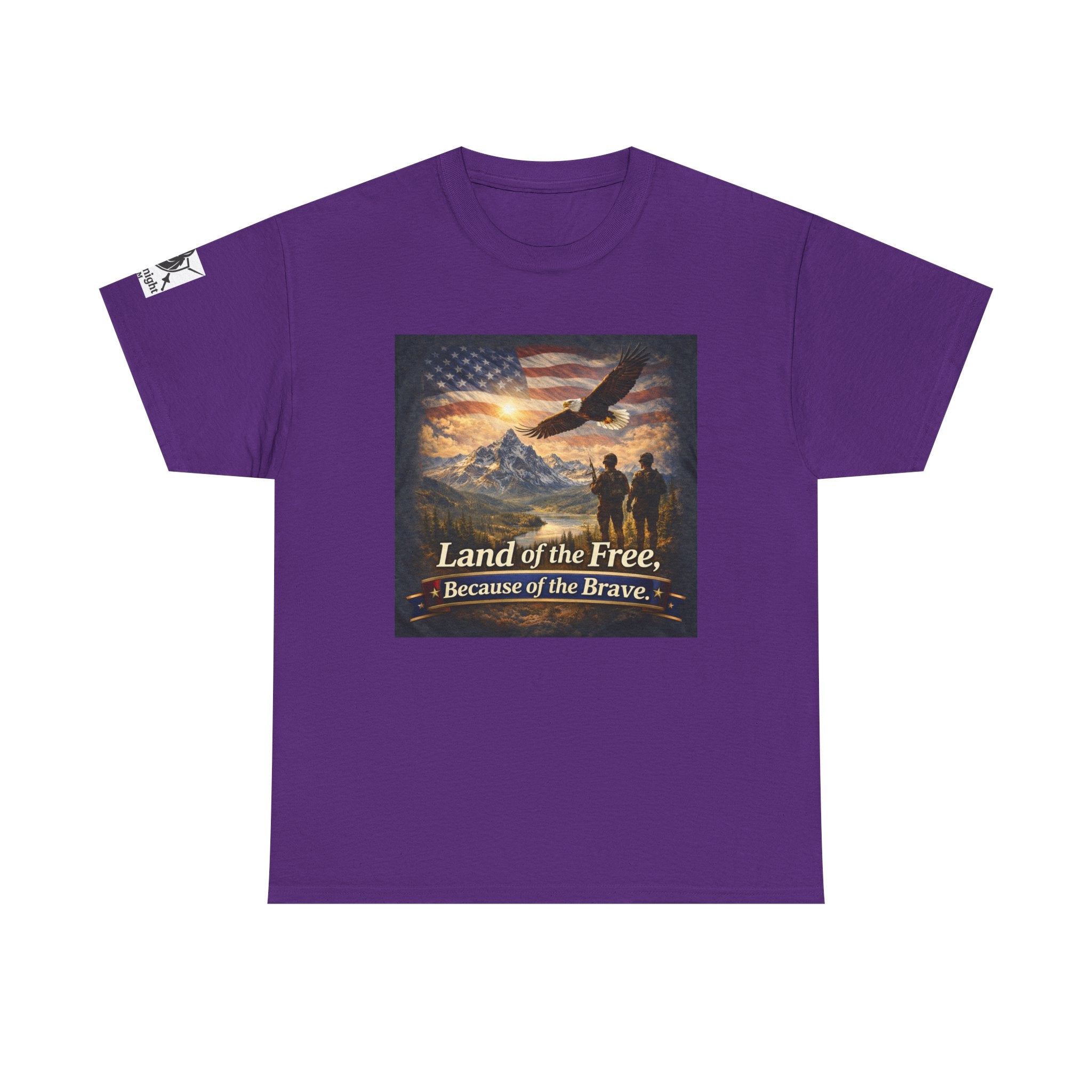 USA Flag Graphic Tee - "Land of the Free -Because of the Brave!"