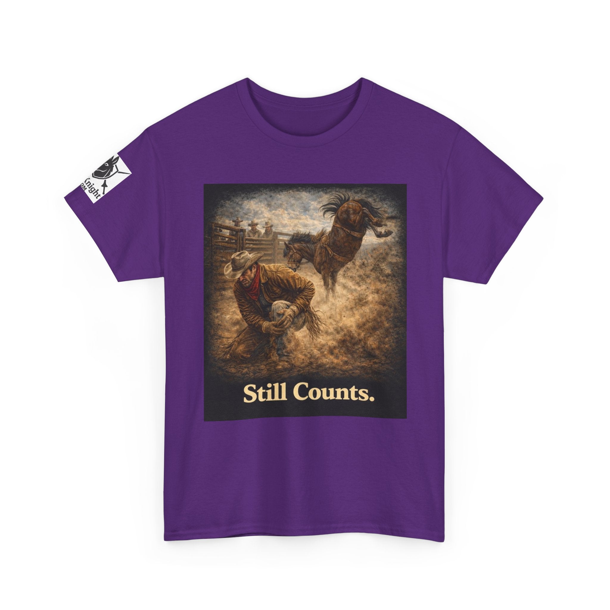Rodeo Still Counts T-Shirt — Cowboy Landscape Graphic Tee