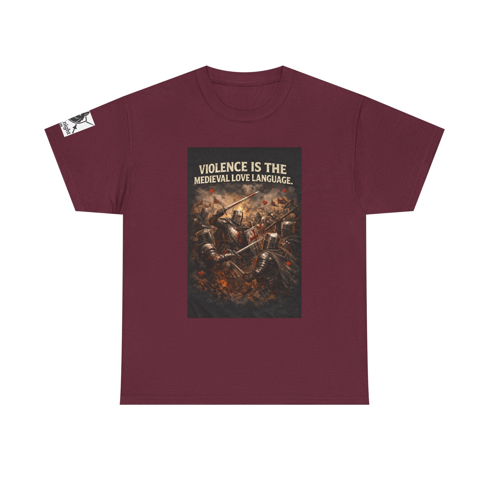 Medieval Battle T‑Shirt — "Violence Is the Medieval Love Language" Graphic Tee