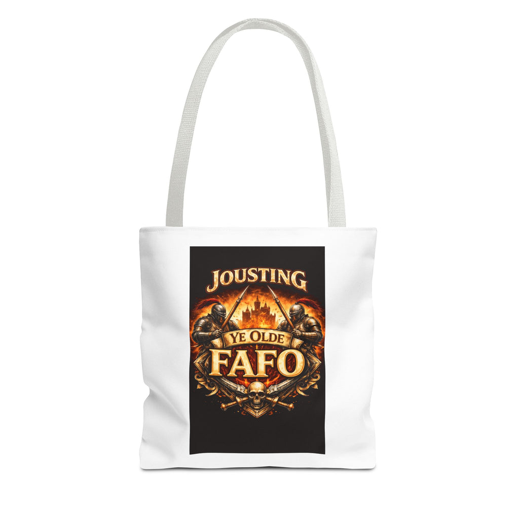 Tote Bag — "Jousting Ye Olde Fafo" Medieval Knight Graphic Tote