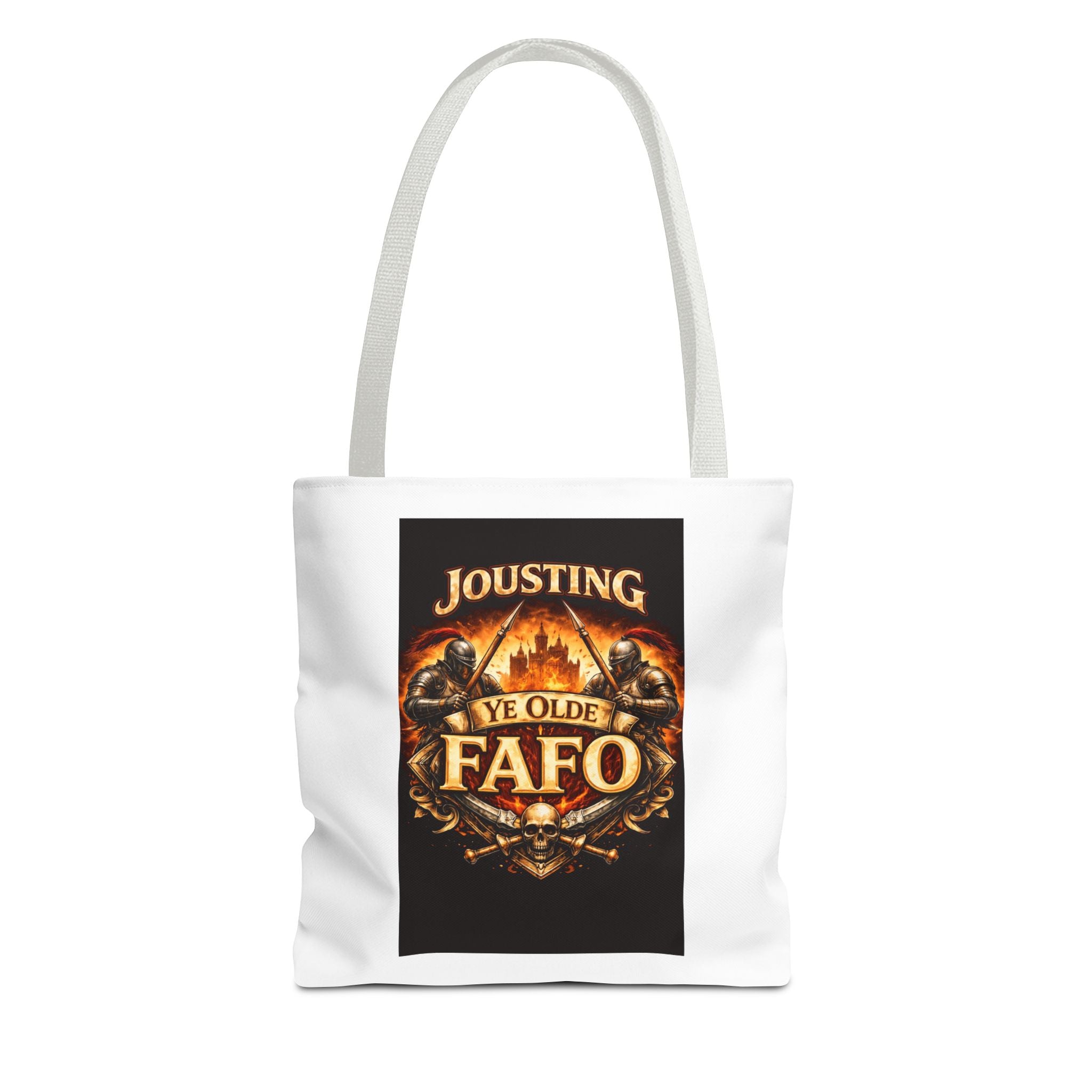 Tote Bag — "Jousting Ye Olde Fafo" Medieval Knight Graphic Tote