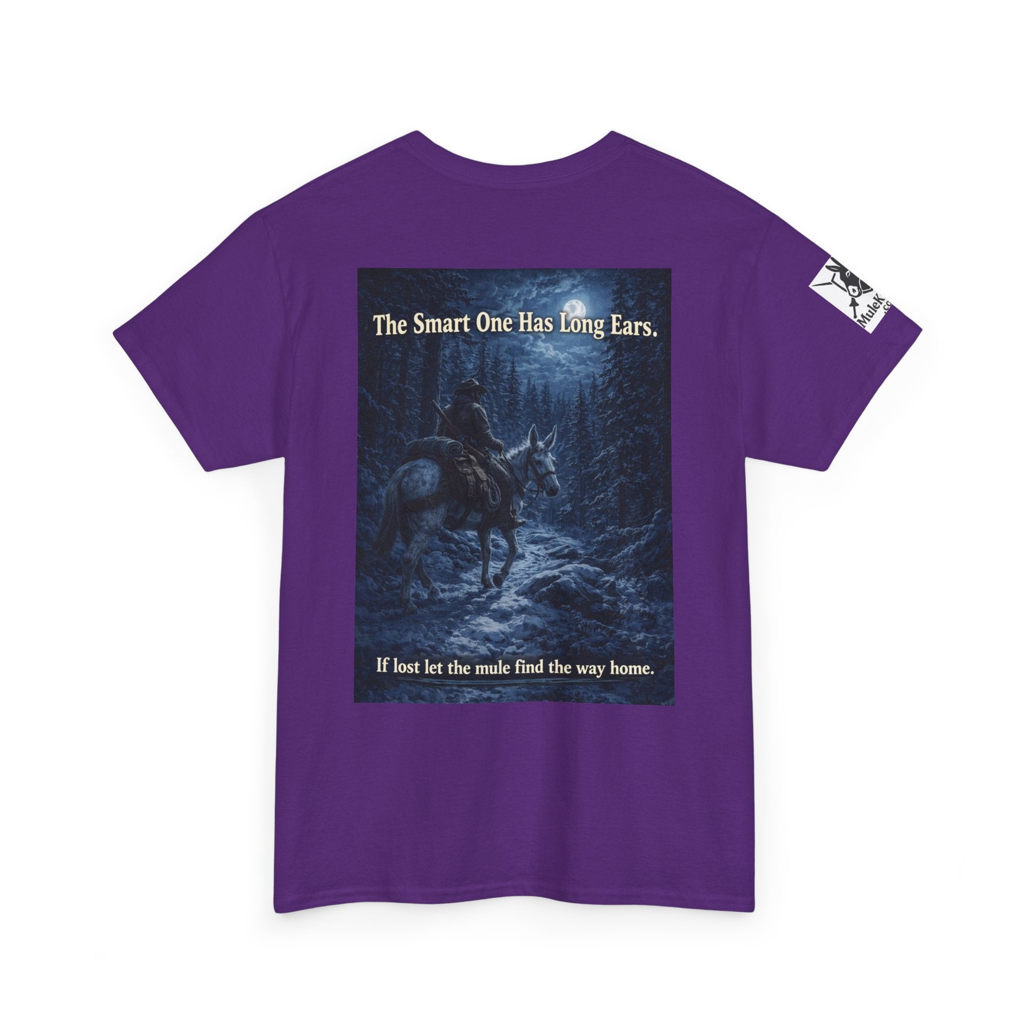 Mule rider T-Shirt — "The Smart One Has Long Ears" Night Rider Graphic Tee