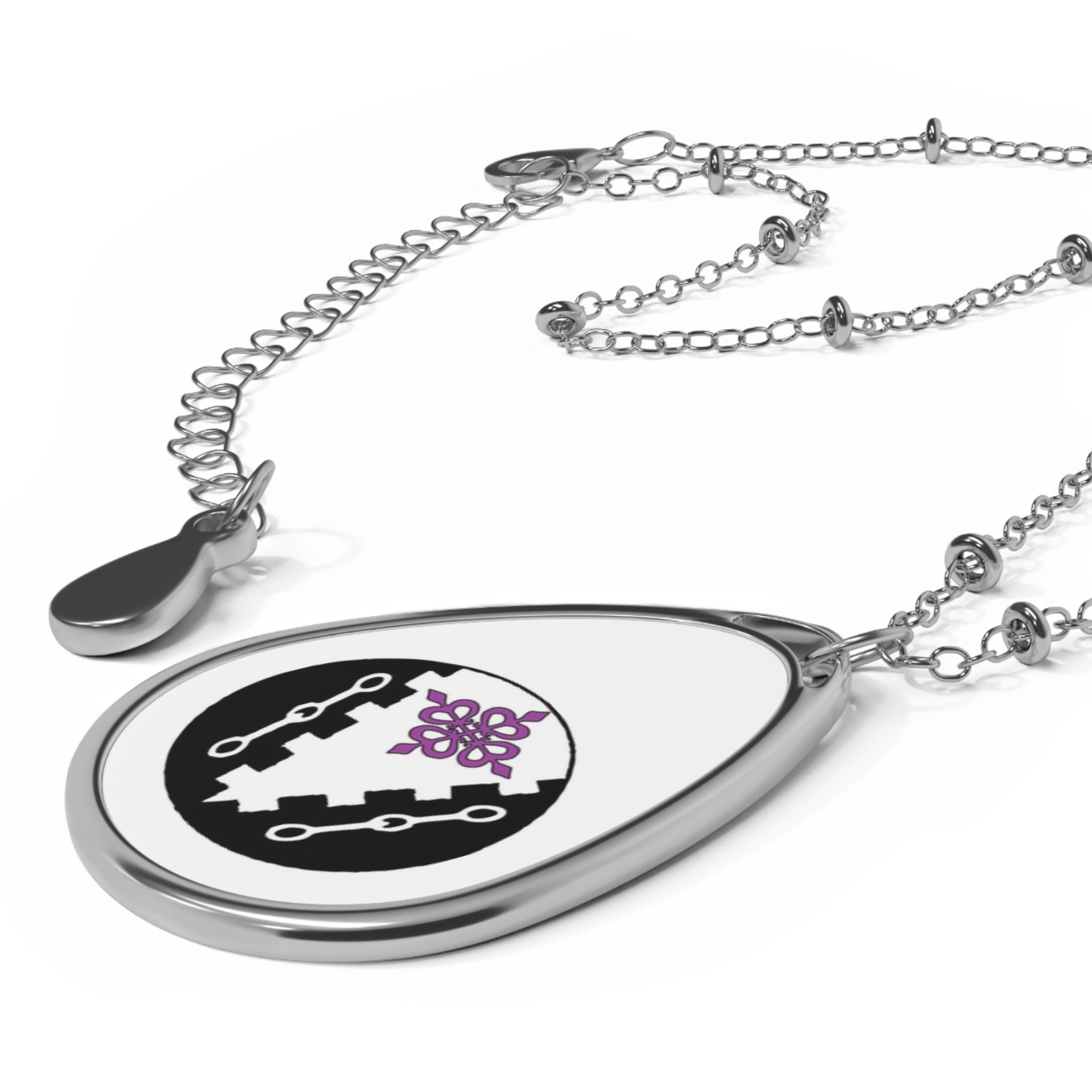 Silver Oval Necklace — EO Fyrd Keyhole Emblem Pendant