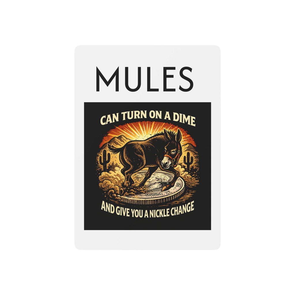 Poker Playing Cards — 'Mules Can Turn on a Dime' Retro Western Deck