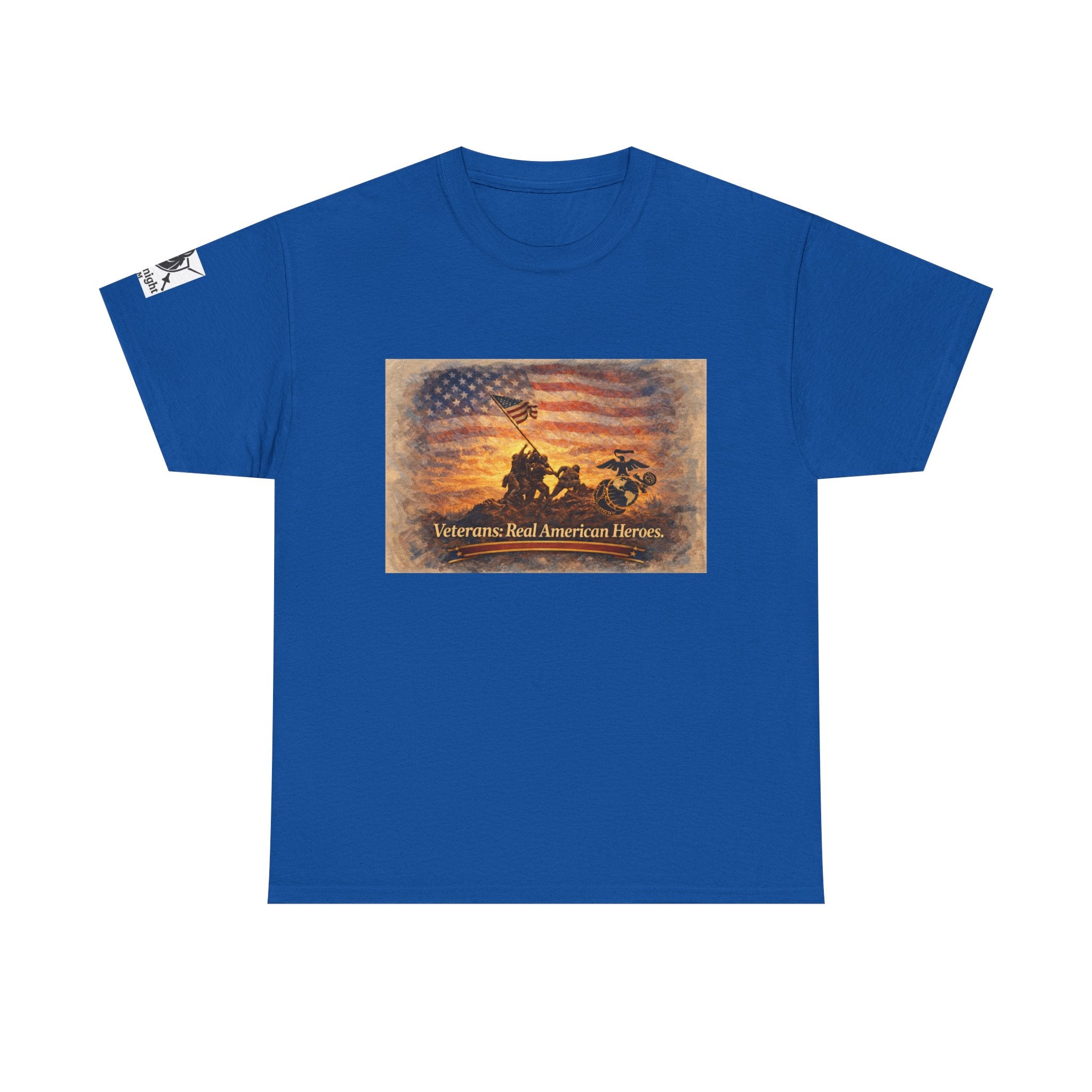 USA Flag Graphic Tee - "Veterans - Real American Heroes!"