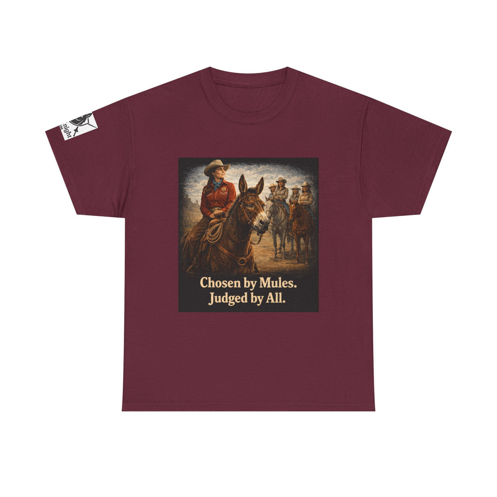Cowgirl Graphic Tee — "Chosen by Mules. Judged by All." Western Vintage Shirt