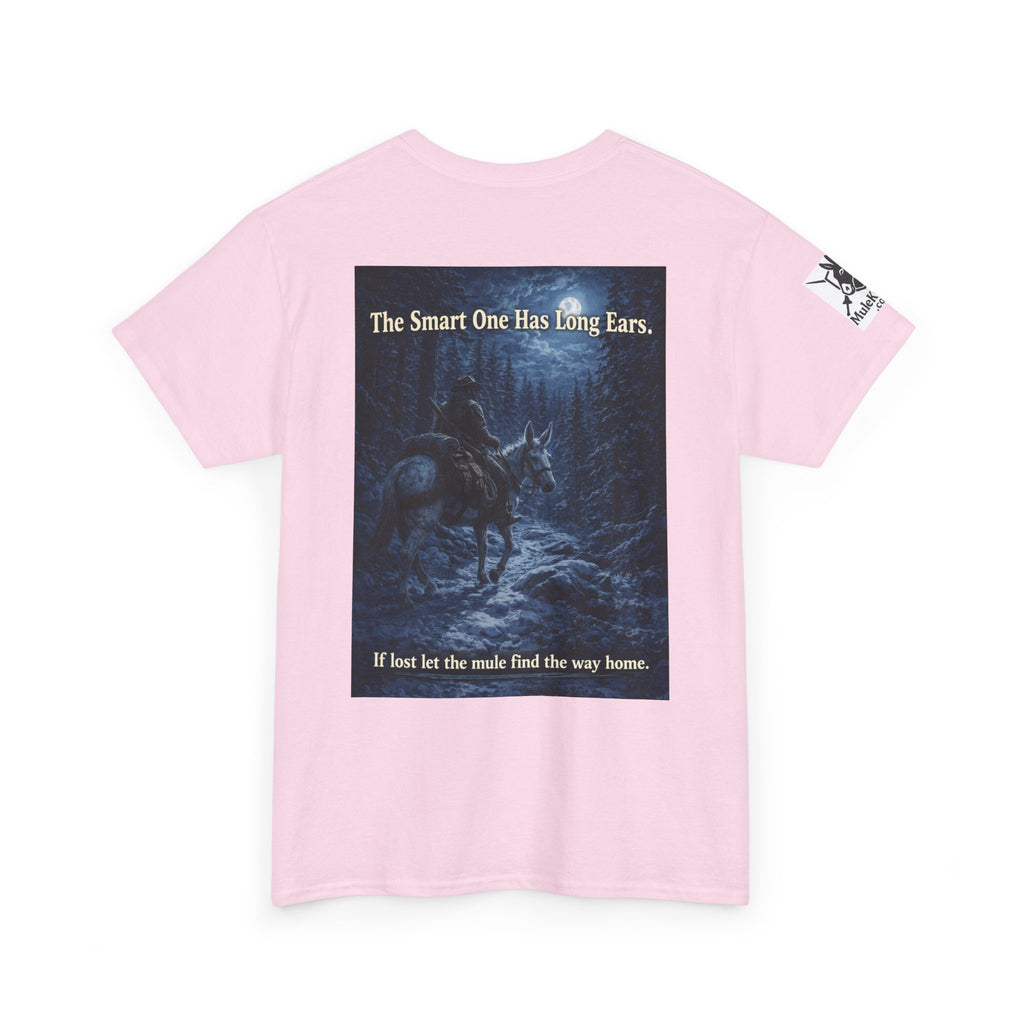 Mule rider T-Shirt — "The Smart One Has Long Ears" Night Rider Graphic Tee