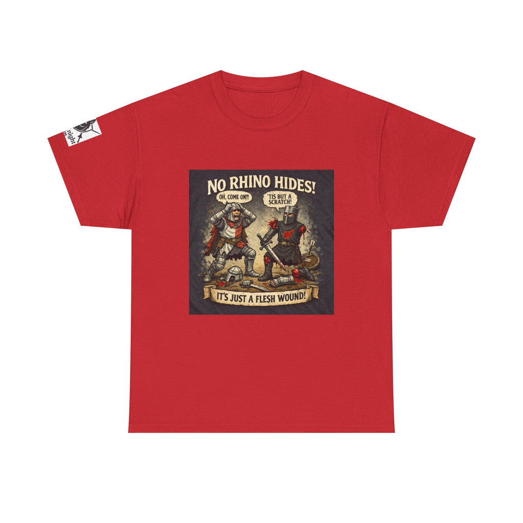 No Rhino Hides Tis but a scratch T-Shirt — Funny Knight Tee