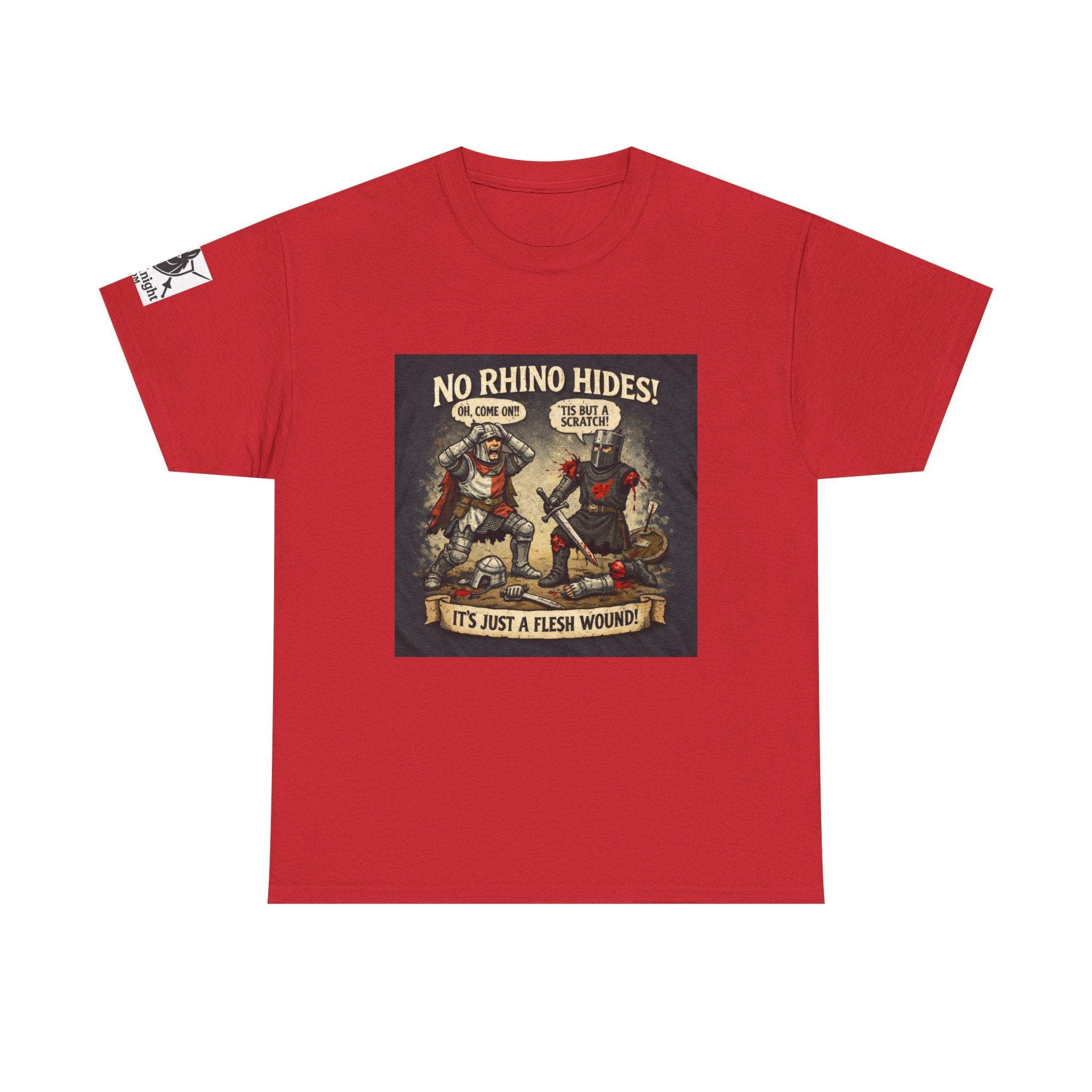 No Rhino Hides Tis but a scratch T-Shirt — Funny Knight Tee