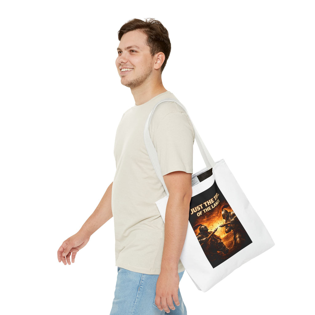 Tote Bag — "Just the Tip of the Lance" Medieval Knight Graphic Tote