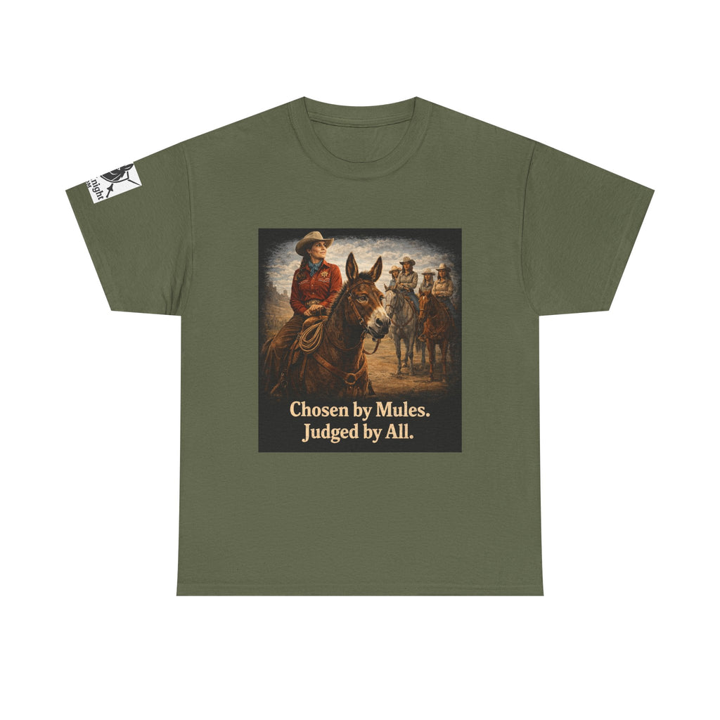 Cowgirl Graphic Tee — "Chosen by Mules. Judged by All." Western Vintage Shirt