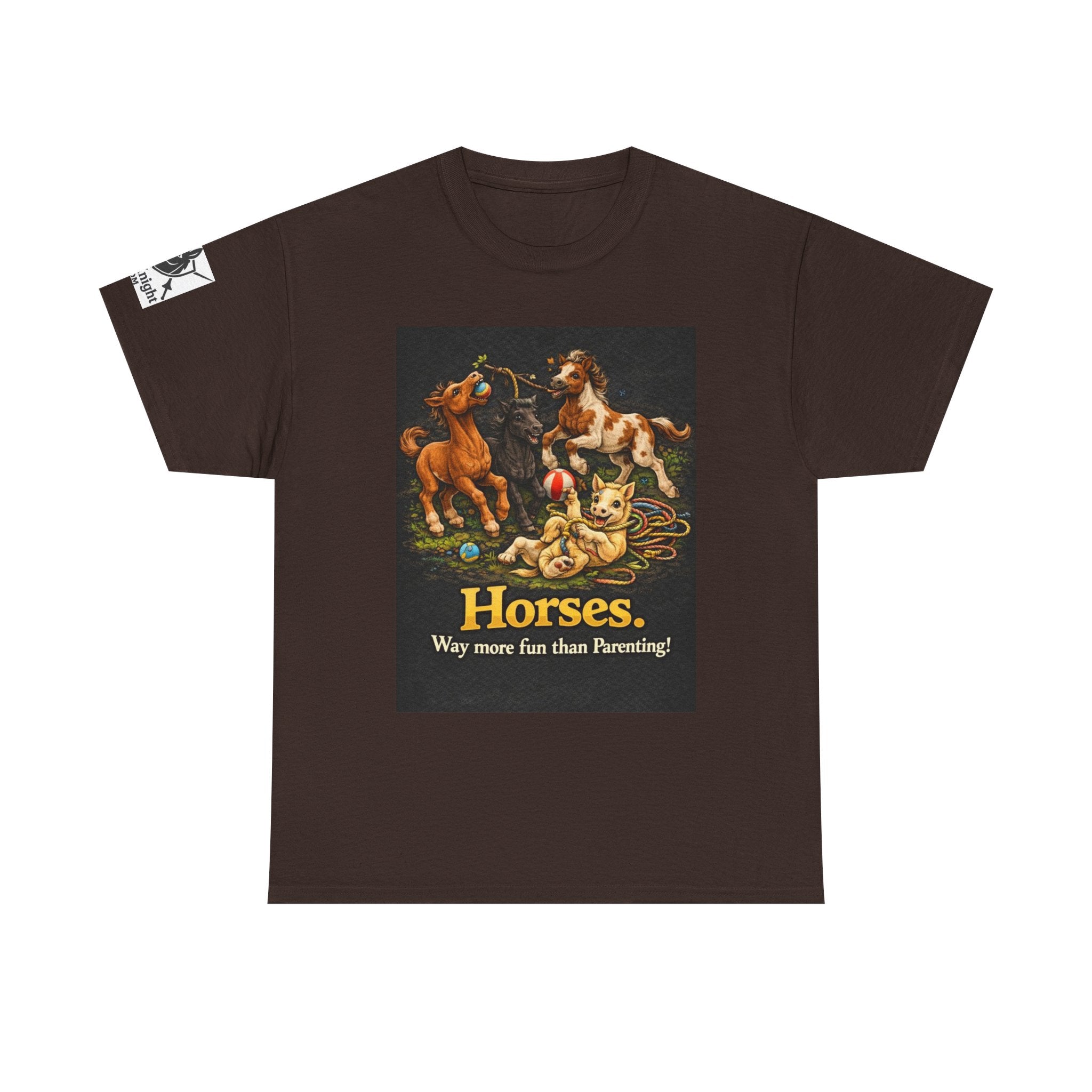 Horse lover shirt.  Horses.  Way more fun than Parenting! Teeshirt funny