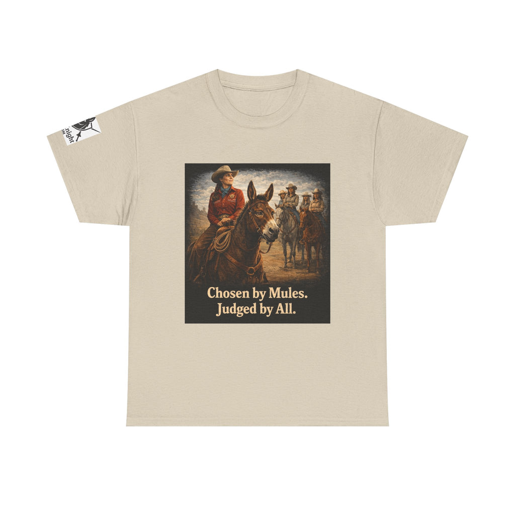Cowgirl Graphic Tee — "Chosen by Mules. Judged by All." Western Vintage Shirt