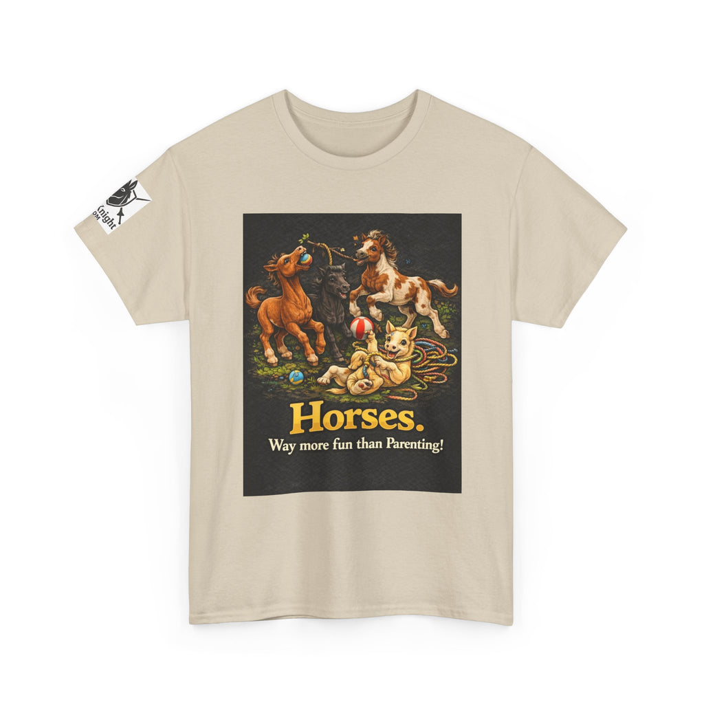 Horse lover shirt.  Horses.  Way more fun than Parenting! Teeshirt funny